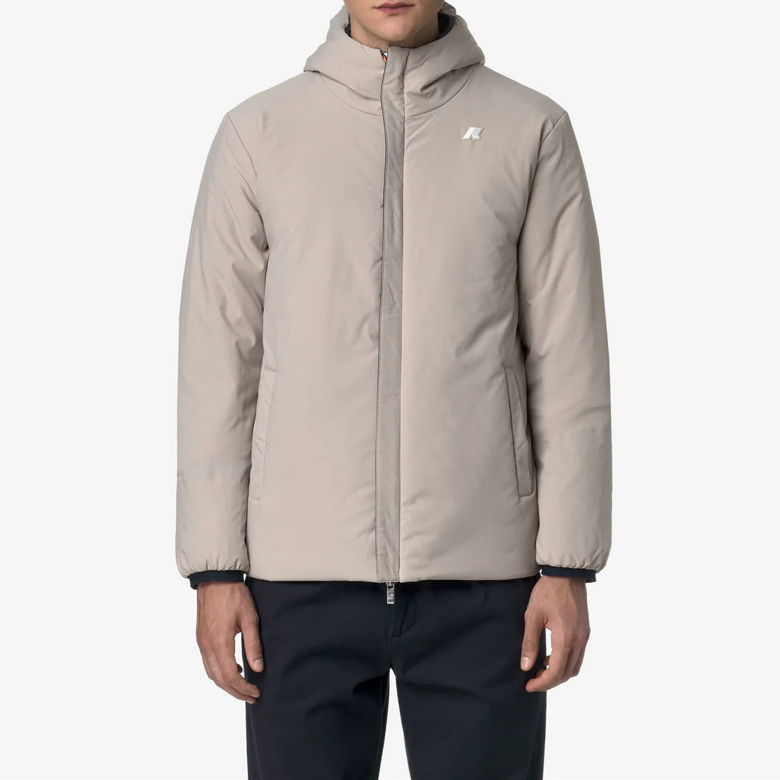 K-WAY Giubbino Uomo JACK ST WARM Reversible-Blue Depth/Beige Cashmere