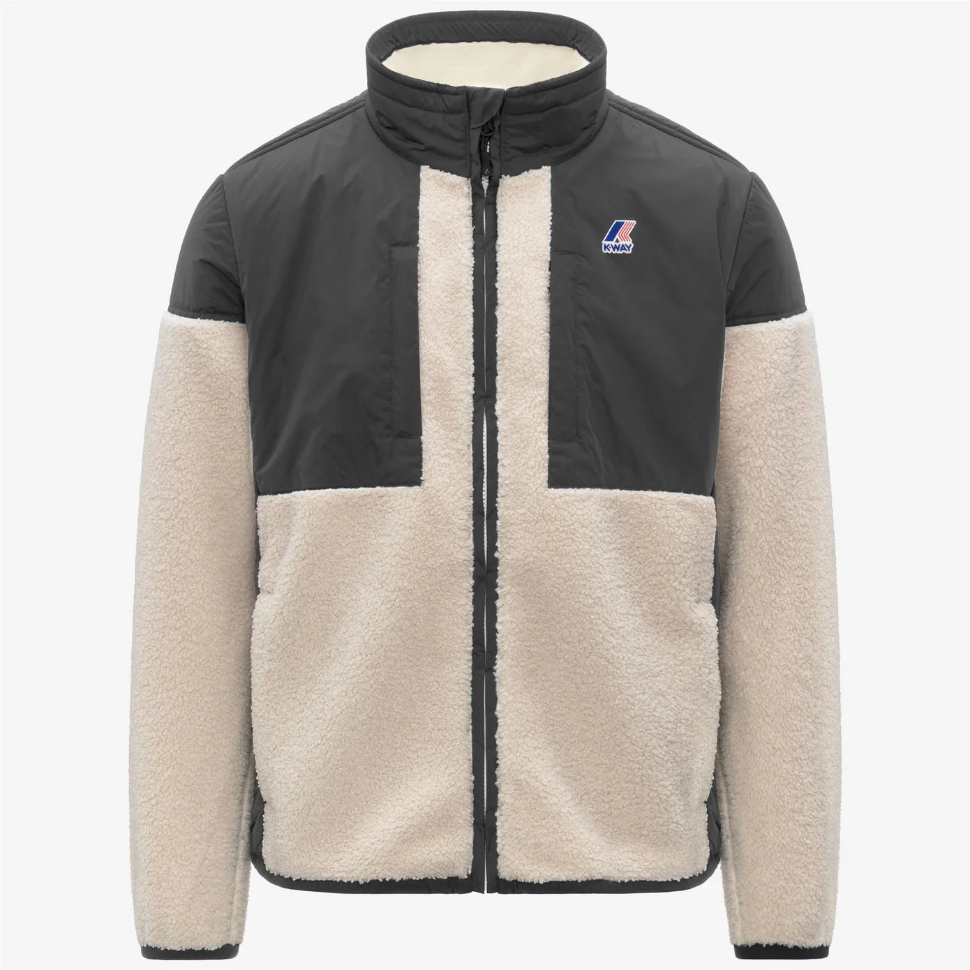 K-WAY Giubbino Uomo SIXTIE 4.0 ORSETTO-Grey Shadow Dark Ecru