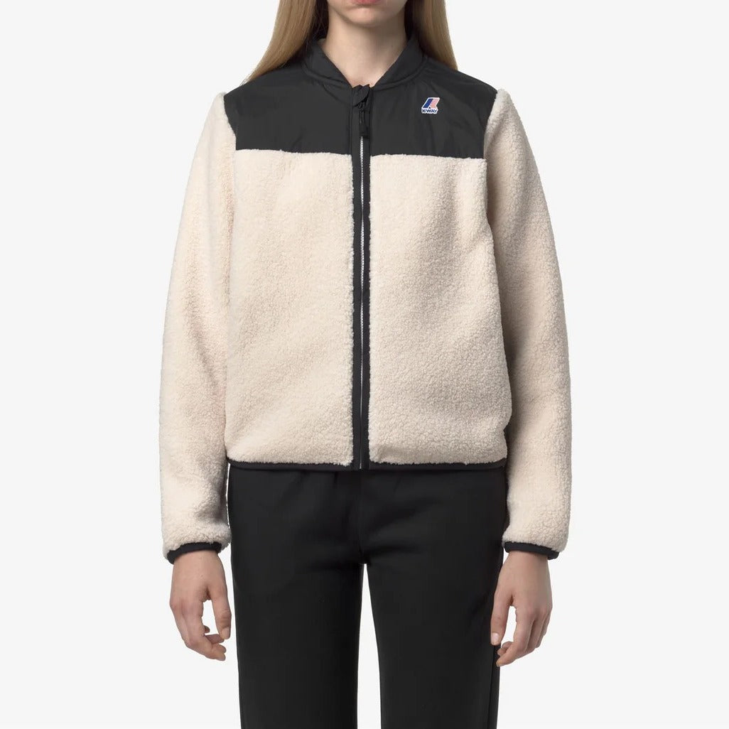 K-WAY Giubbino Donna BERNARDINE 4.0 ORSETTO-Black Pure Ecru