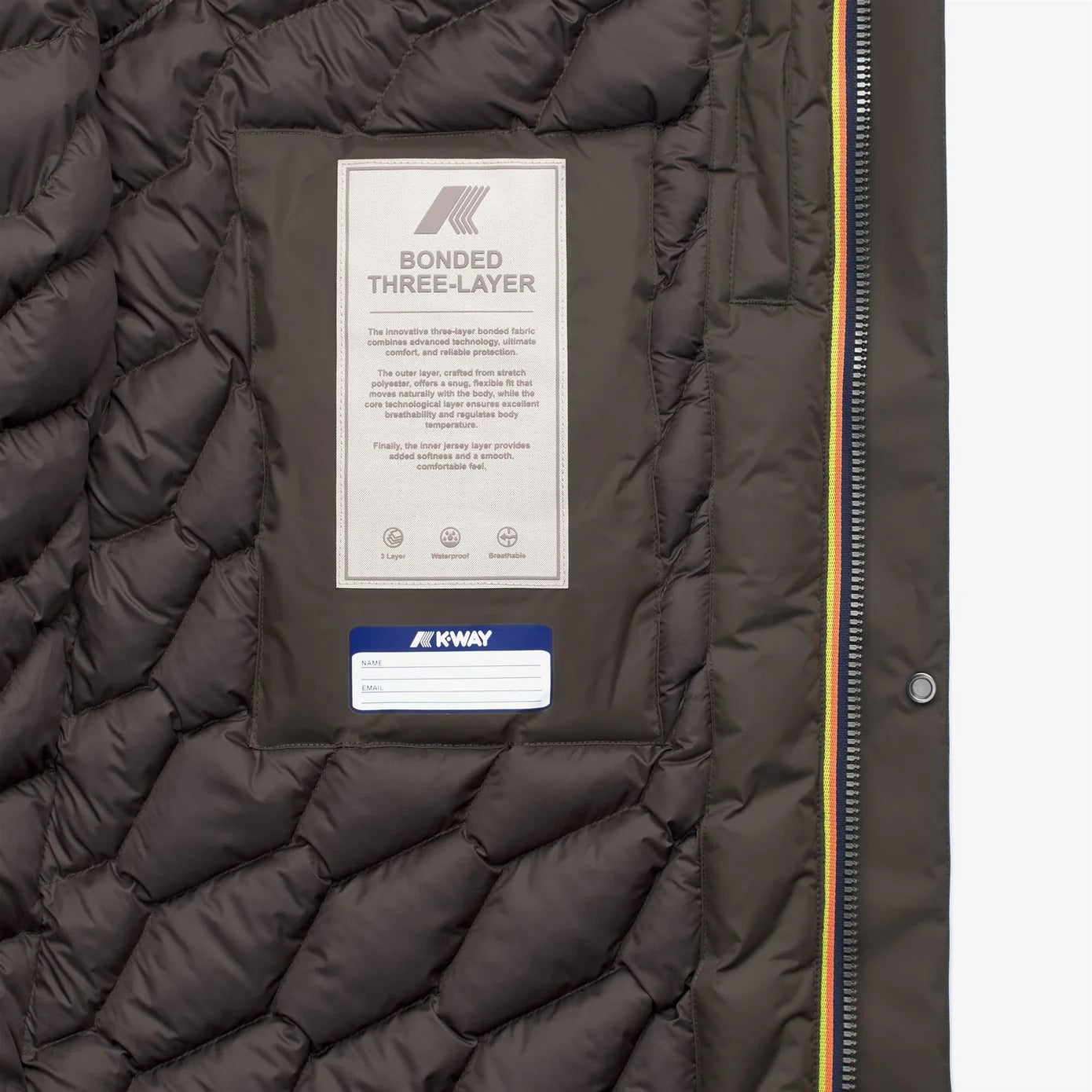 K-WAY Giubbino Uomo THOMAL BONDED PADDED-Black Olive