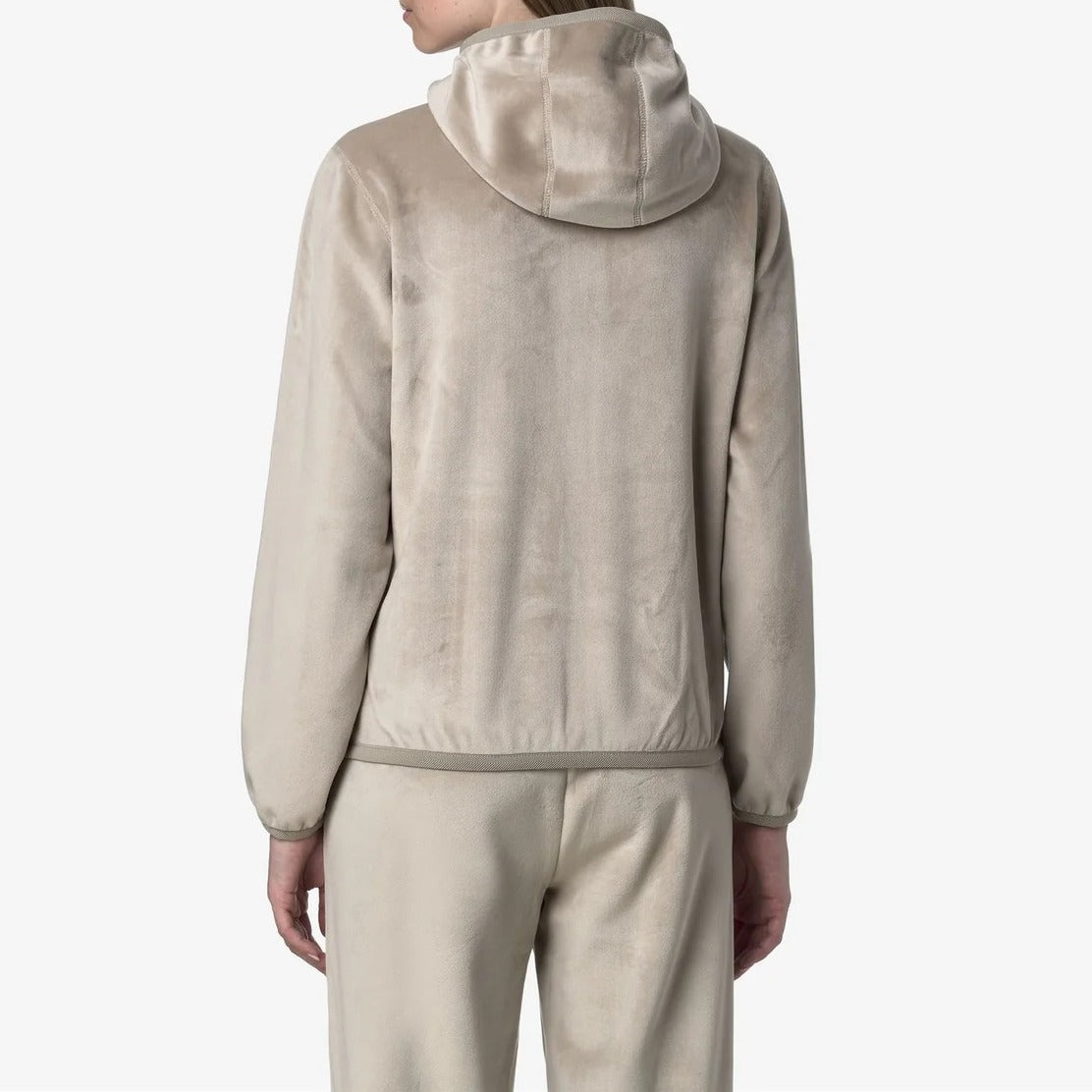 K-WAY Giubbino Donna Lily Velour Reversible-Beige Cashmere