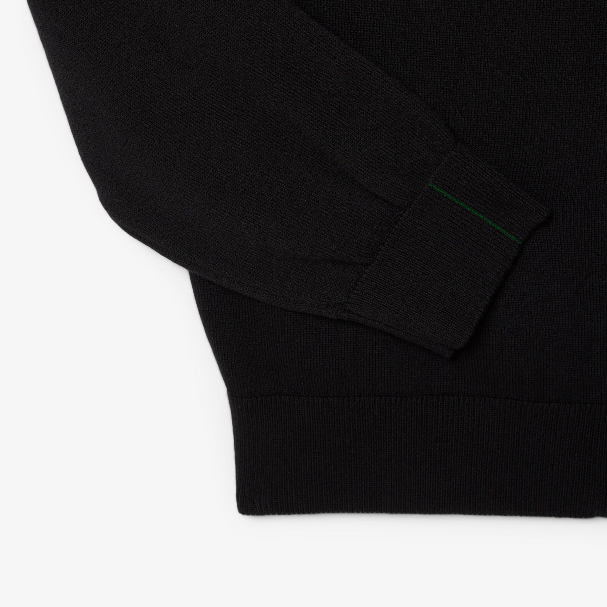 LACOSTE Pullover Uomo Cotone Zip-Nero