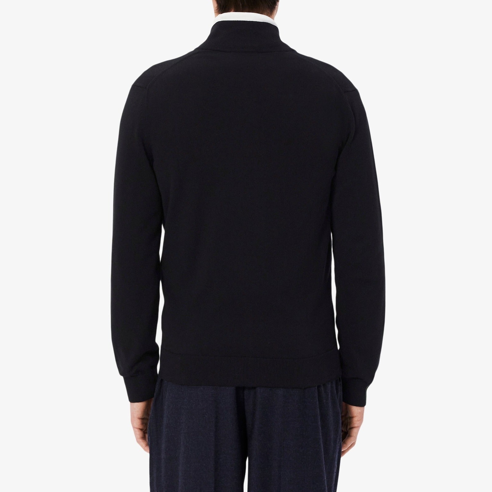 LACOSTE Pullover Uomo Cotone Zip-Nero