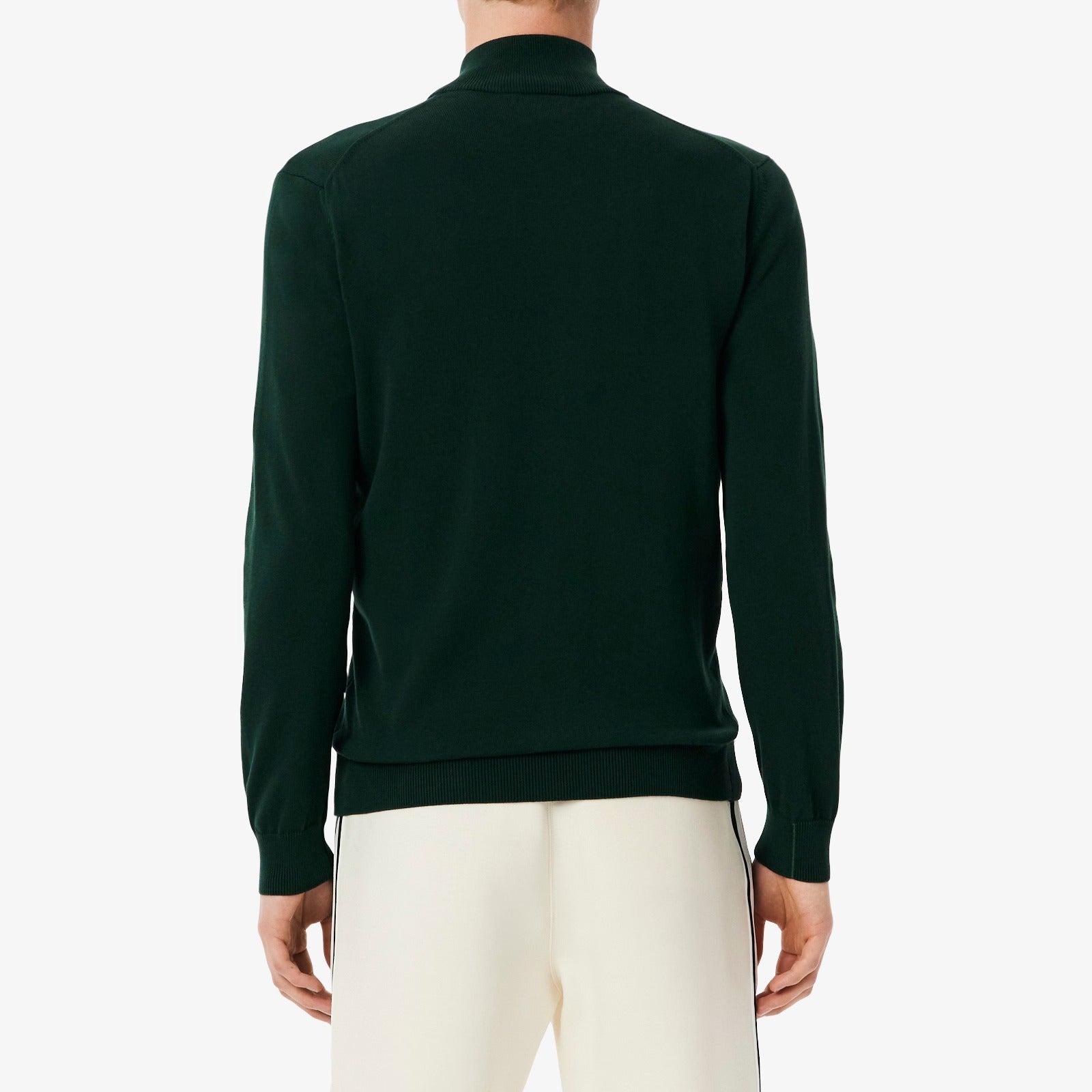 LACOSTE Pullover Uomo Cotone Zip- Verde Sinople