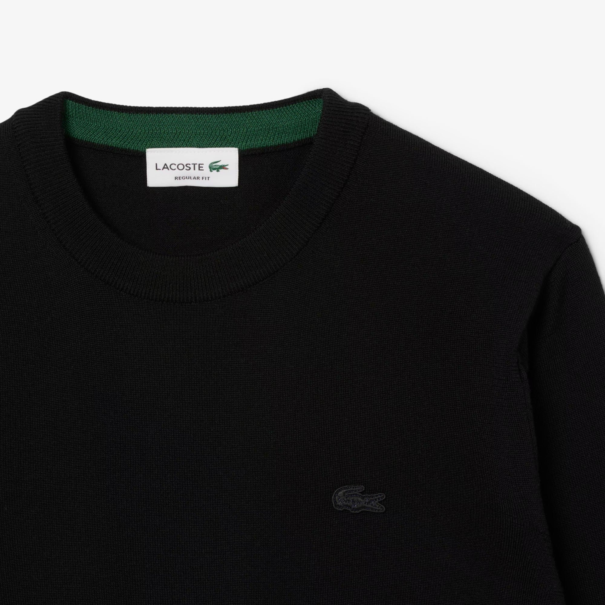 LACOSTE Pullover Uomo Lana Merino-Nero