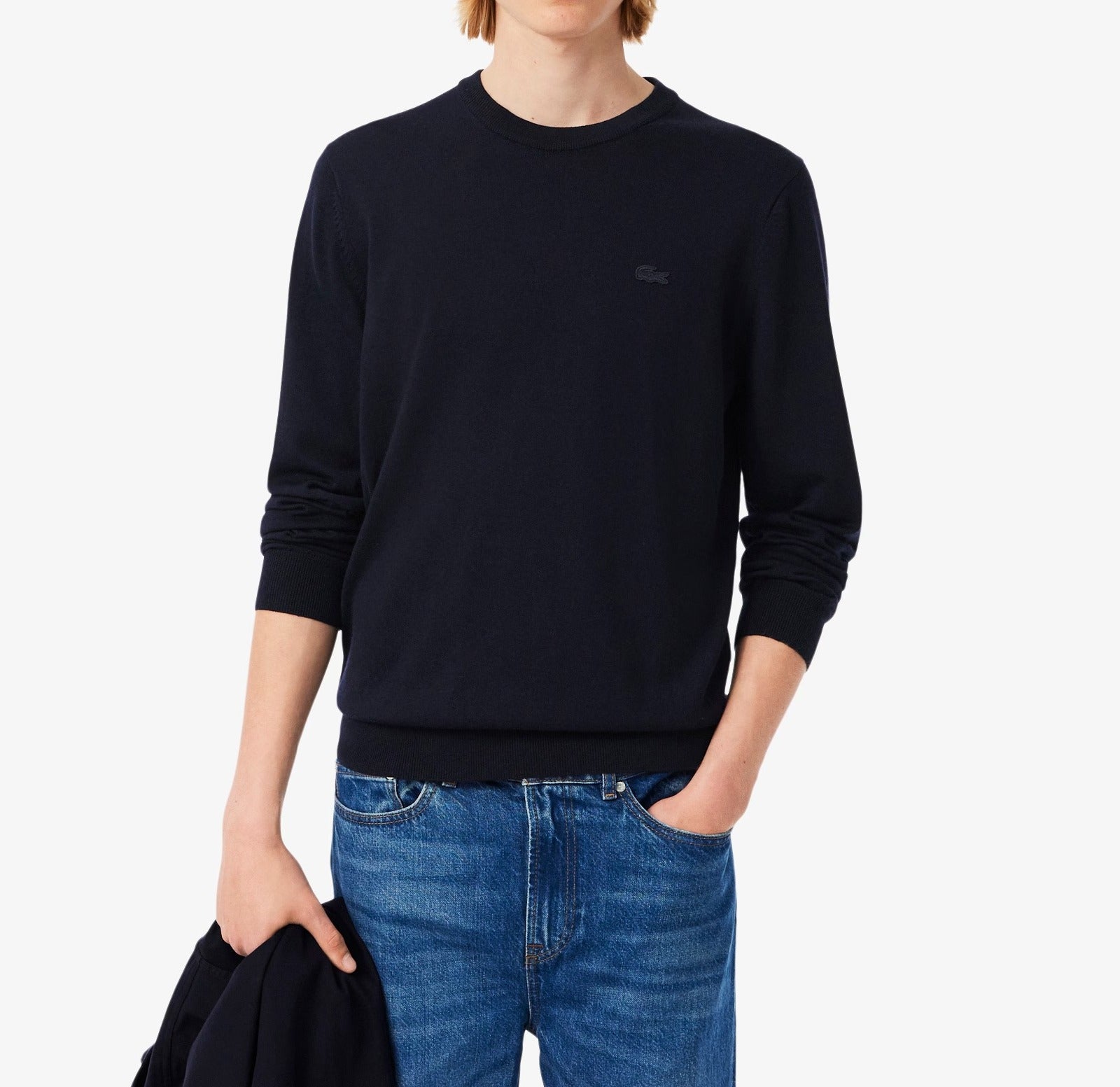 LACOSTE Pullover Uomo Lana Merino-Blu Navy