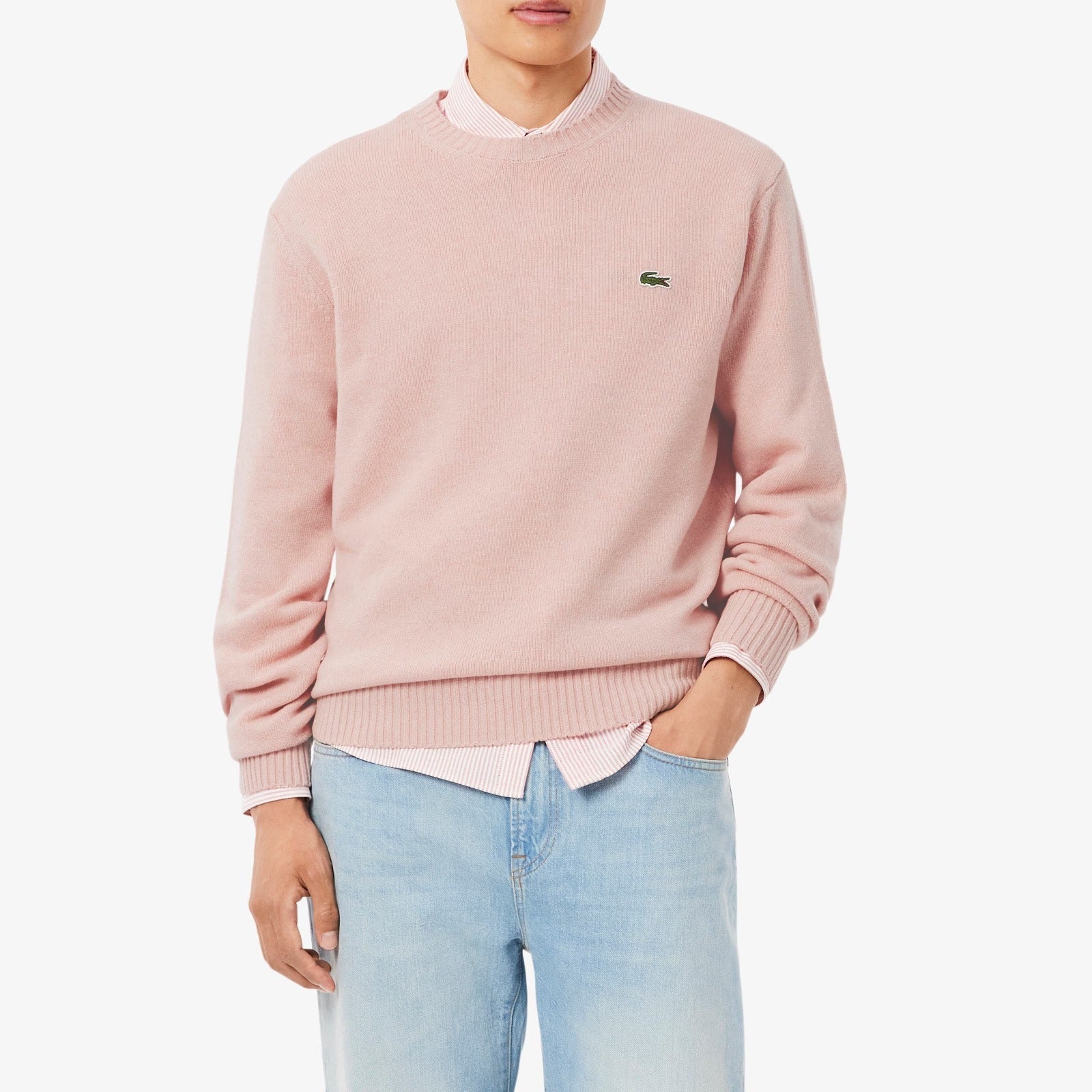 LACOSTE Pullover Uomo Lana Cardata-Rosa
