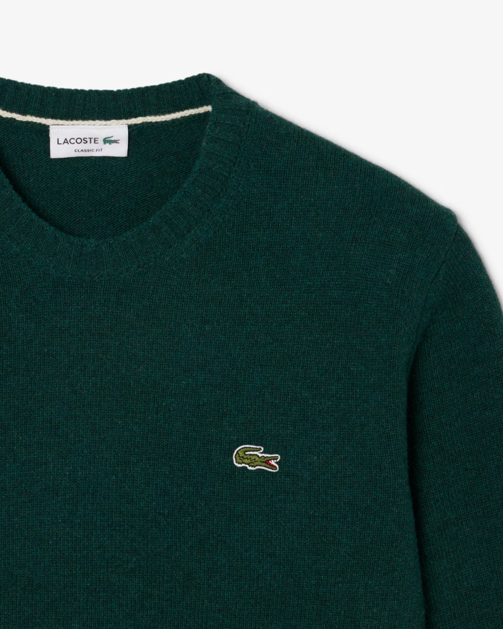 LACOSTE Pullover Uomo Lana Cardata-Verde Sinople