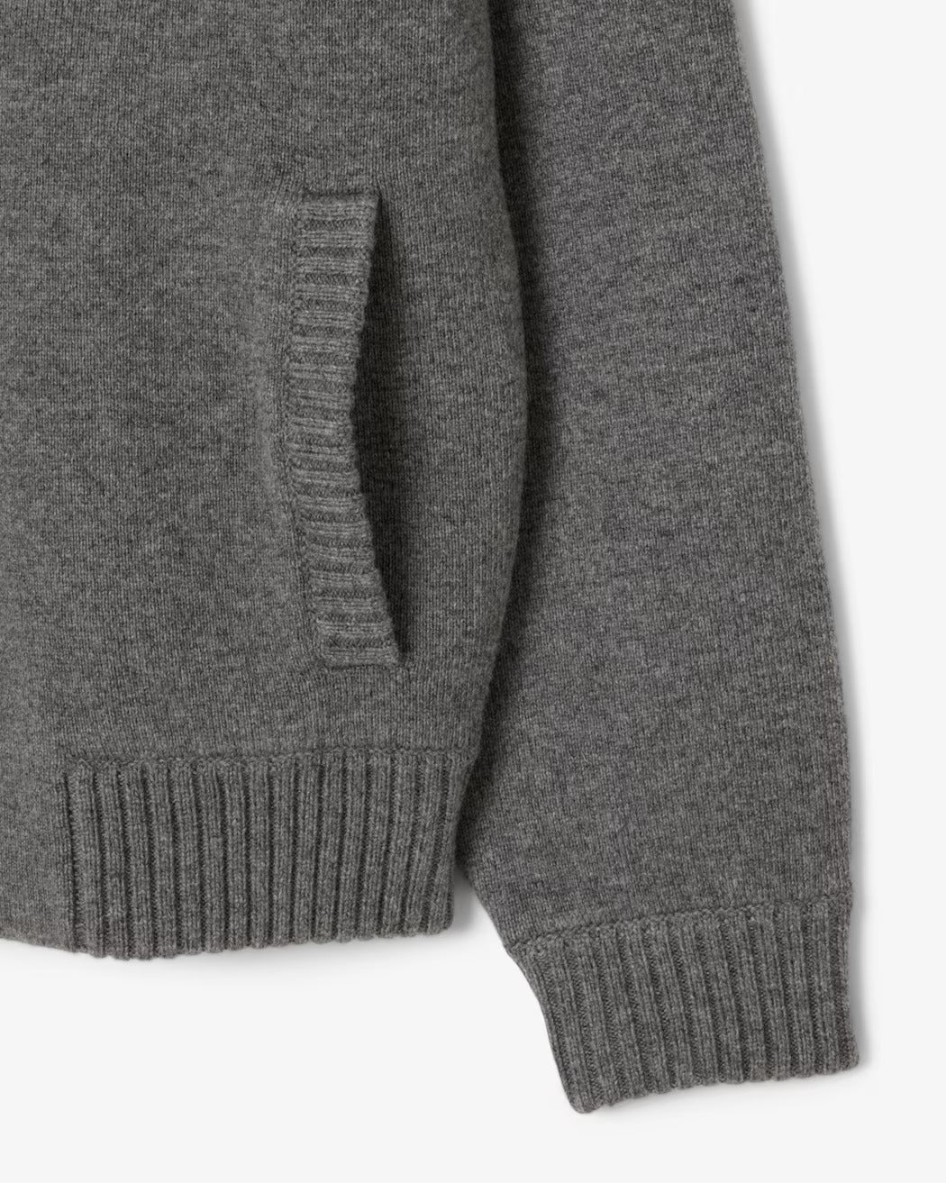 LACOSTE Cardigan Bomber Uomo Lana Merino-Grigio Chine