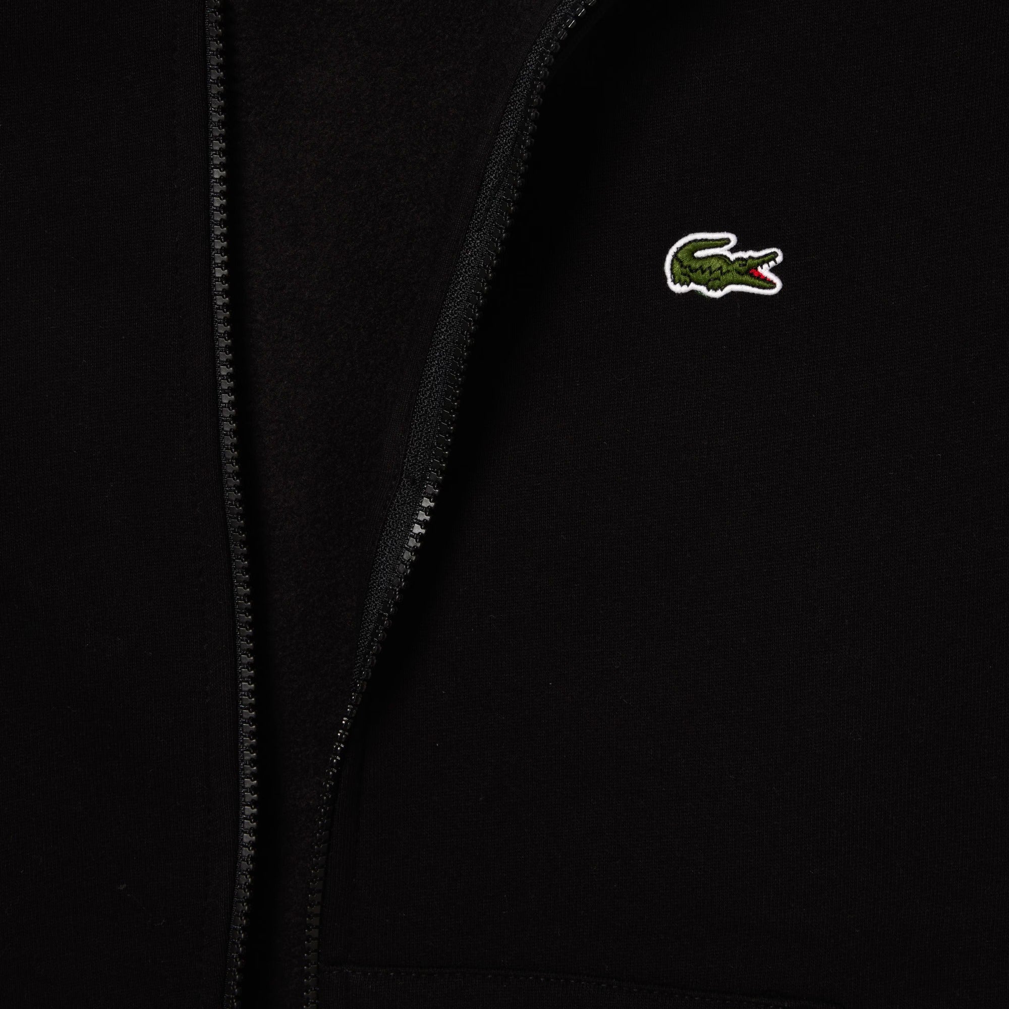 LACOSTE Felpa Uomo Cappuccio Zip-Nero