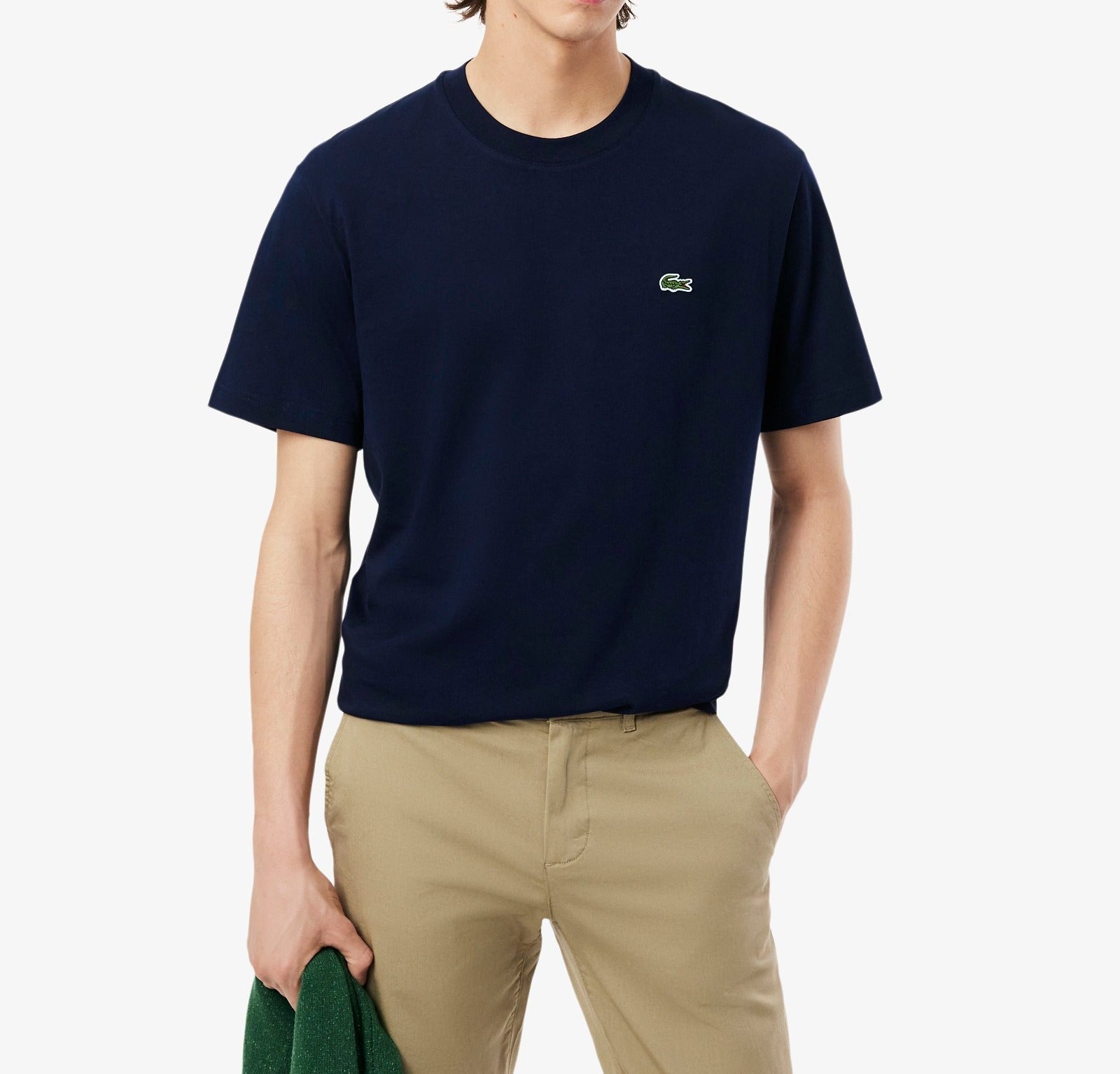 LACOSTE T-shirt Uomo Cotone-Blu Navy
