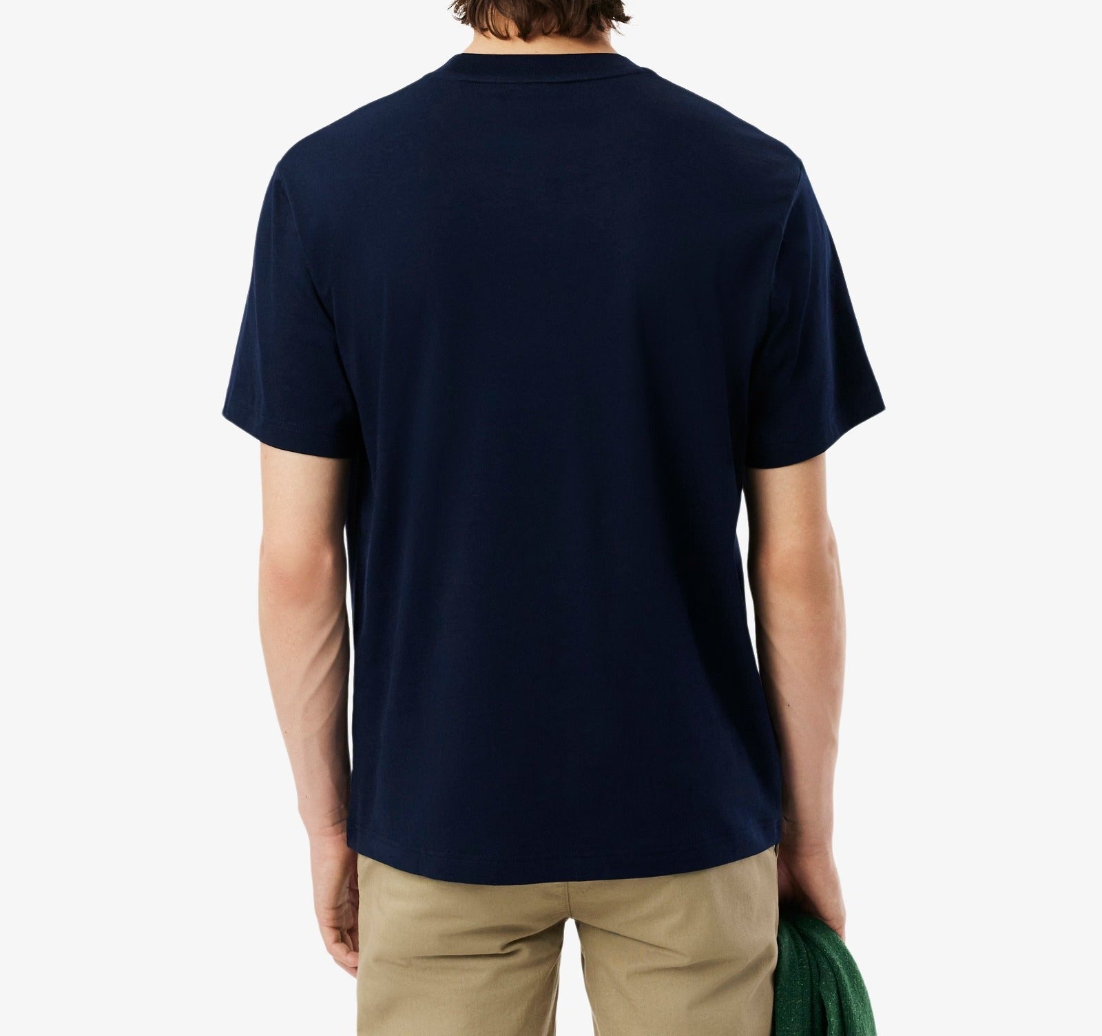 LACOSTE T-shirt Uomo Cotone-Blu Navy