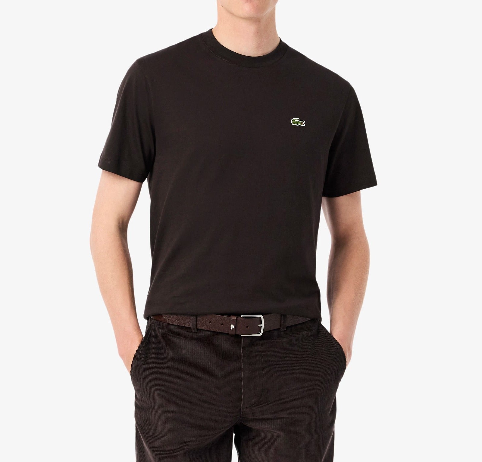 LACOSTE T-shirt Uomo Cotone-Marrone