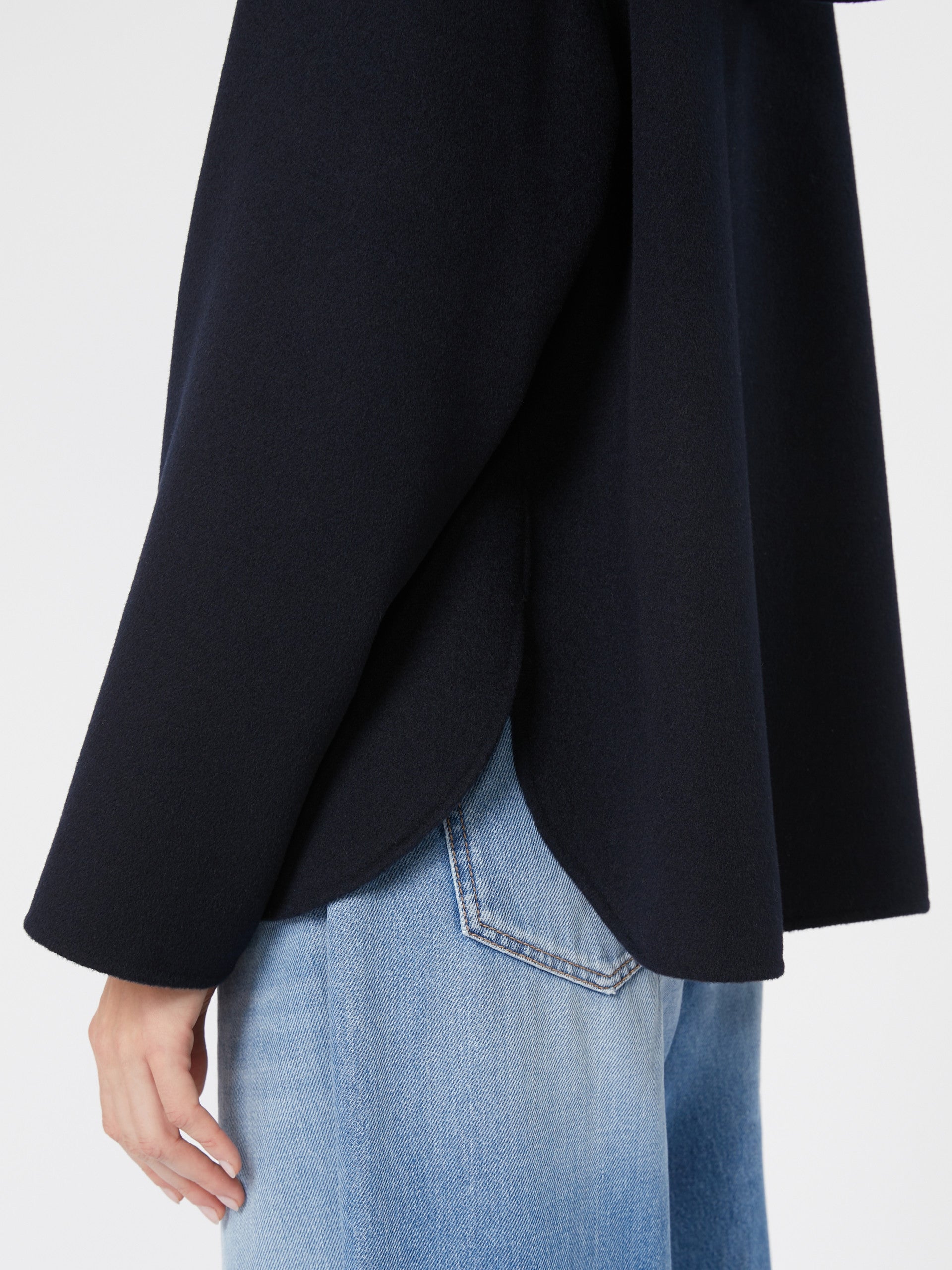 MAX MARA Felpa Mina Lana Cashmere Seta-Blu