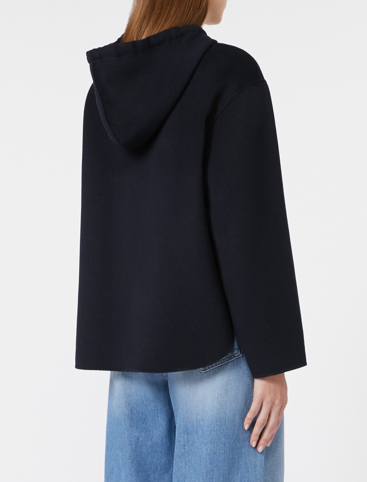 MAX MARA Felpa Mina Lana Cashmere Seta-Blu