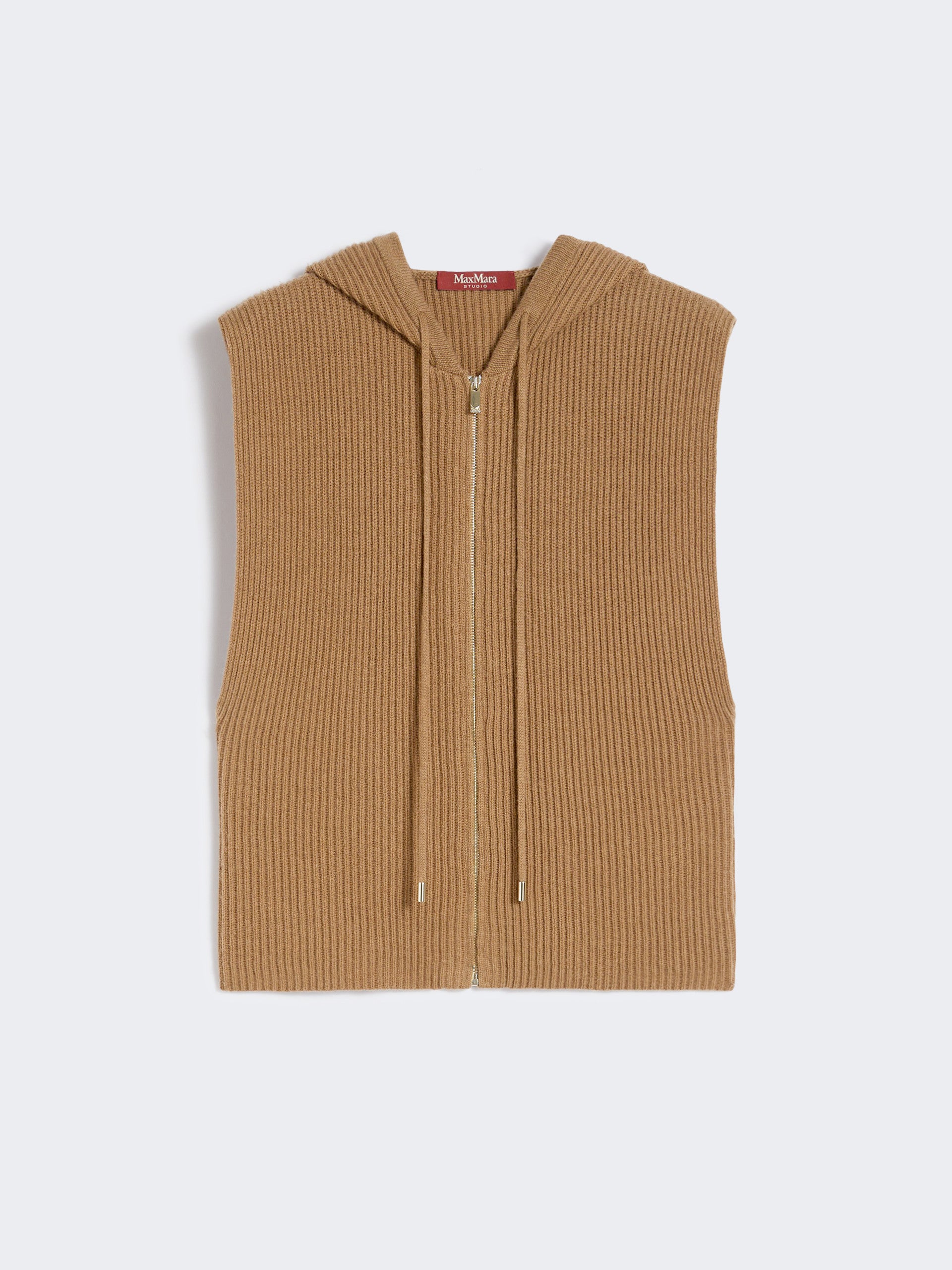 MAX MARA Gilet Mescal Lana Cashmere-Cammello