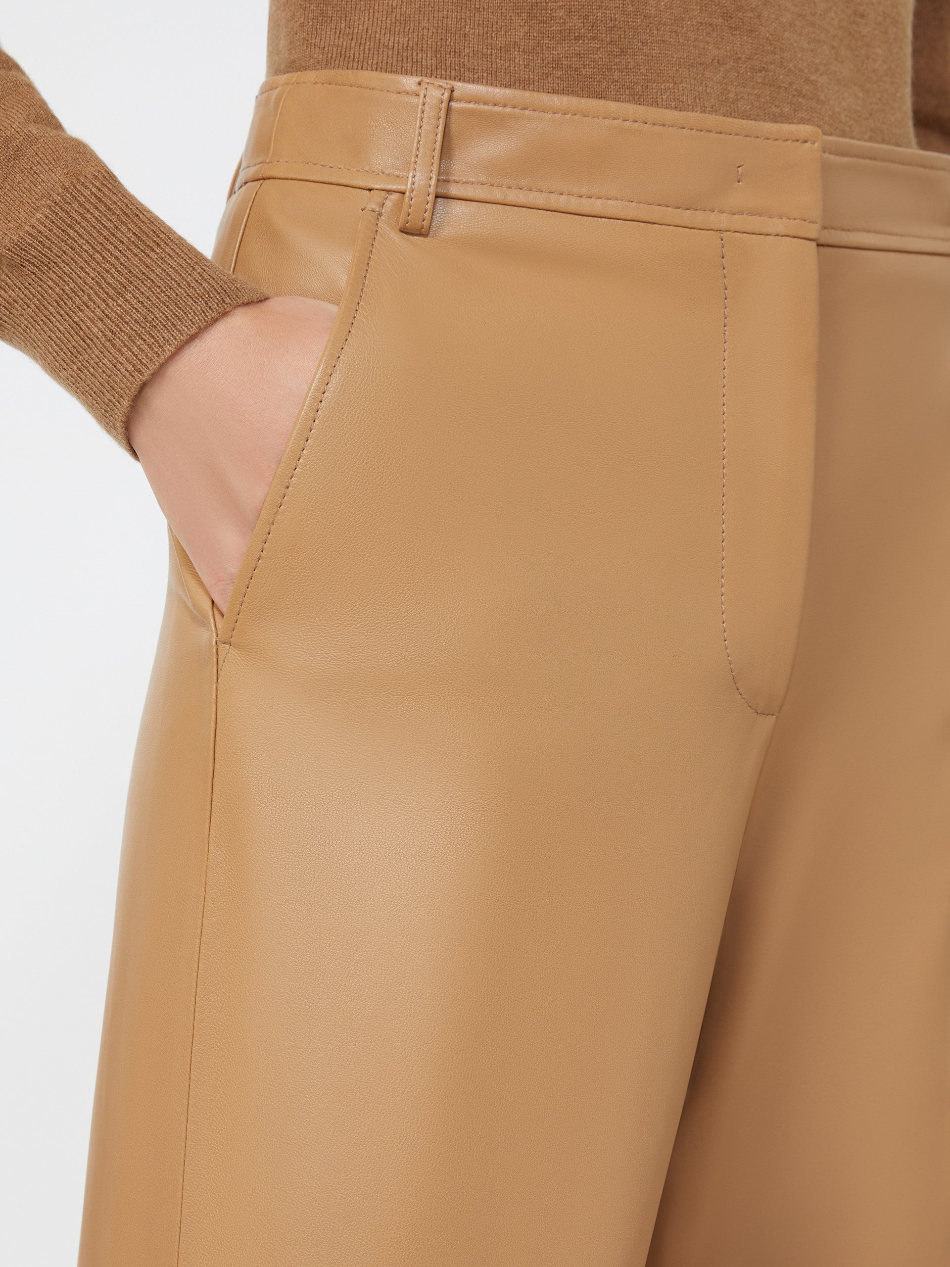 MAX MARA Pantalone Rimmel Pelle-Cammello