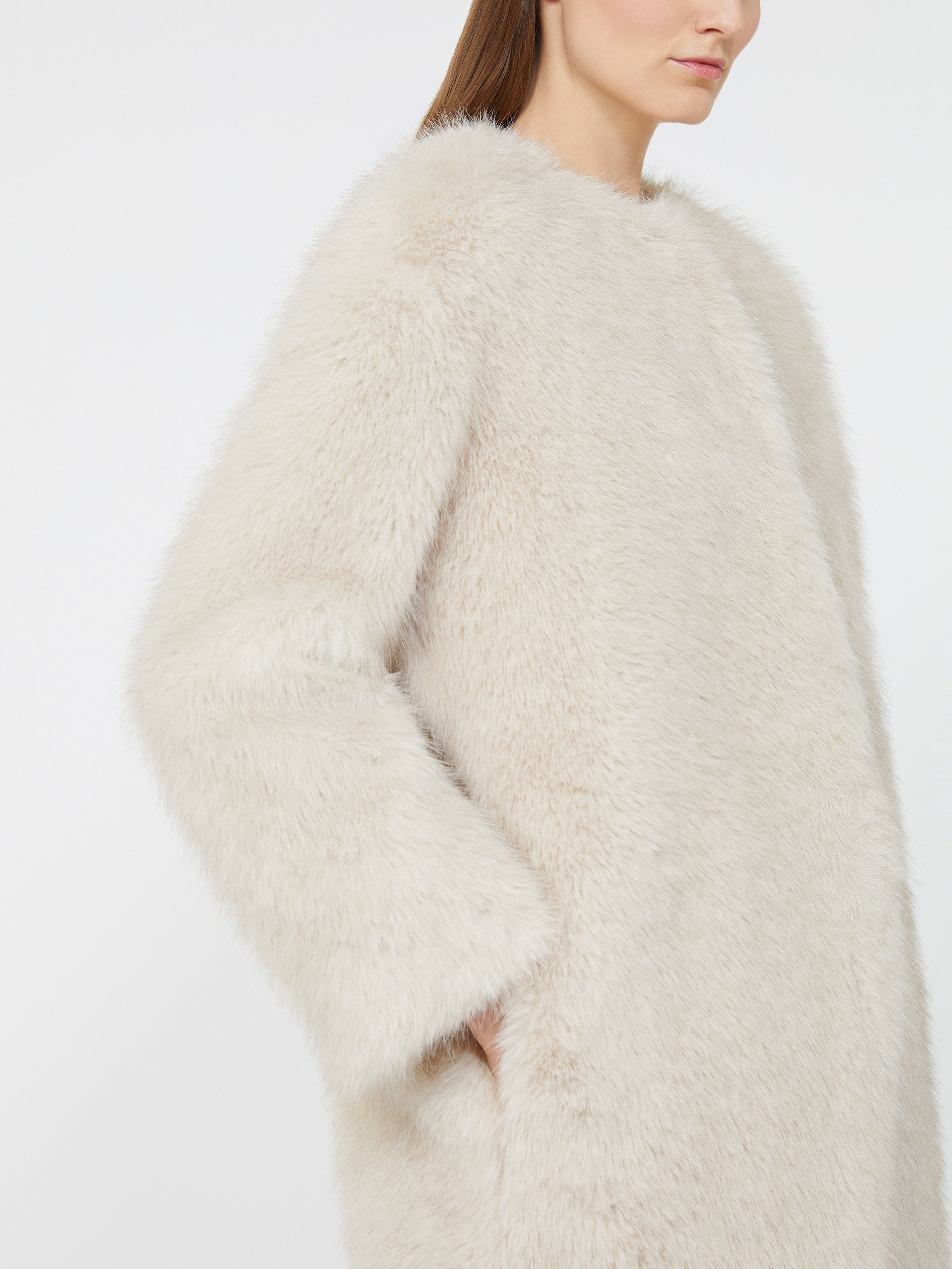 MAX MARA Cappotto Eros Ecopelliccia-Beige