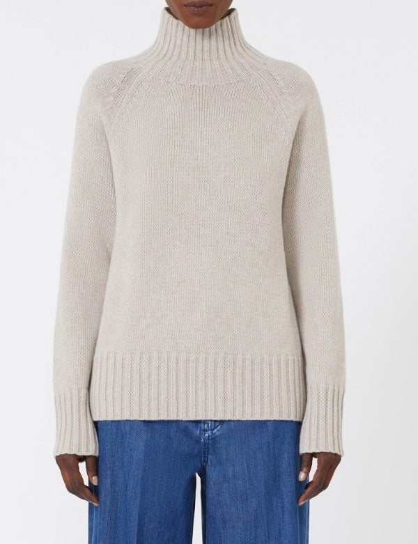 MAX MARA Maglia Mantova Lana Cashmere-Sabbia