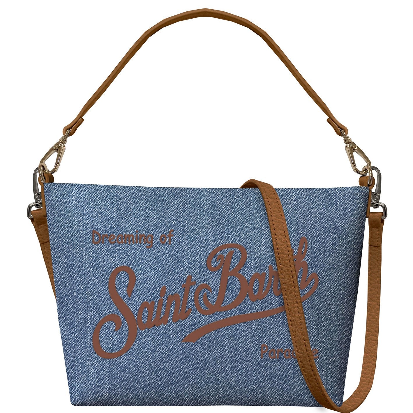 MC2 SAINT BARTH Pochette Aline Bag Grain Leather-Denim
