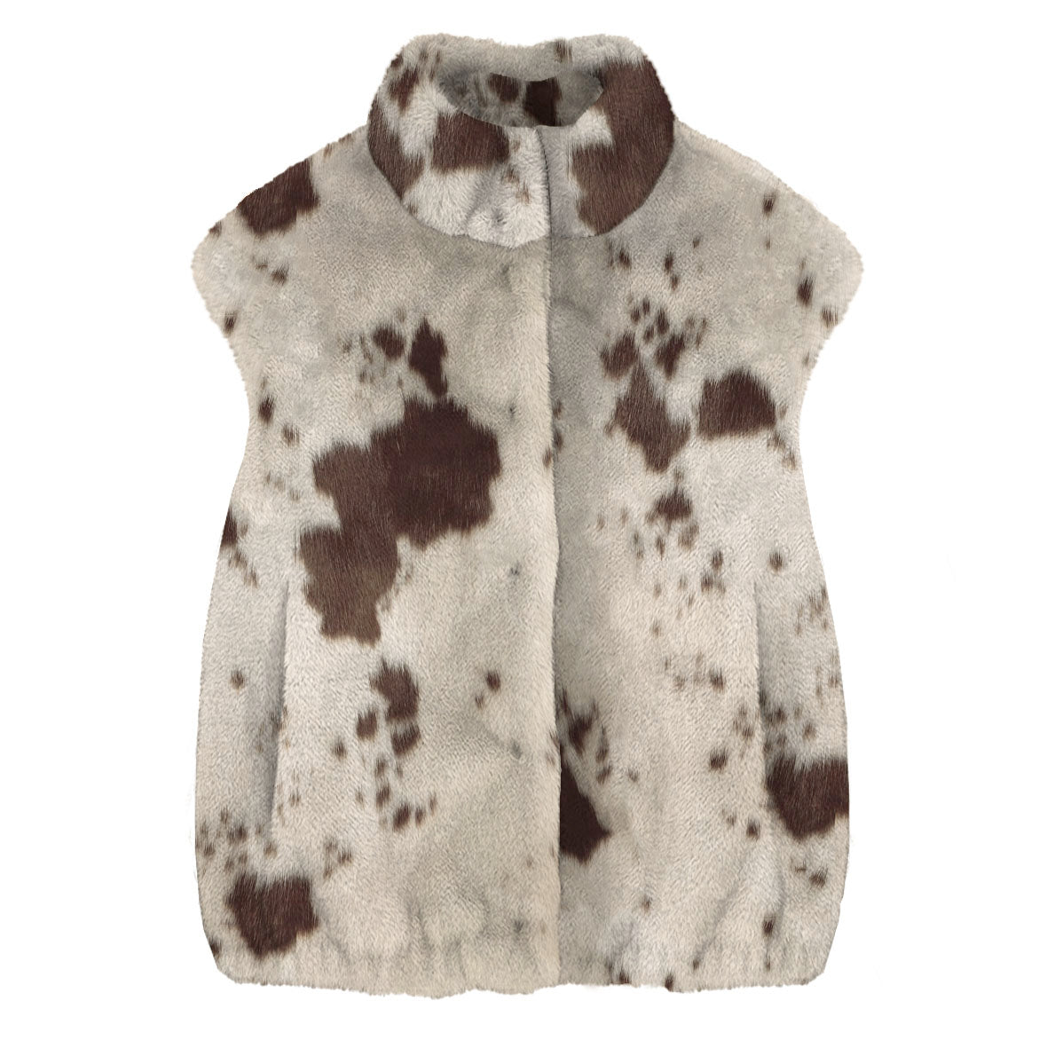 MC2 SAINT BARTH Gilet Donna Ambre Fur-Cow Bianco