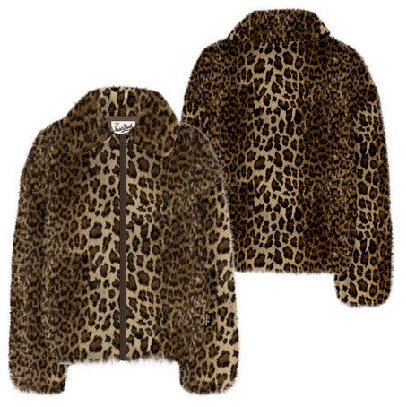 MC2 SAINT BARTH Giacca Bambina Aveline Jr Fur-Leopardy Marrone