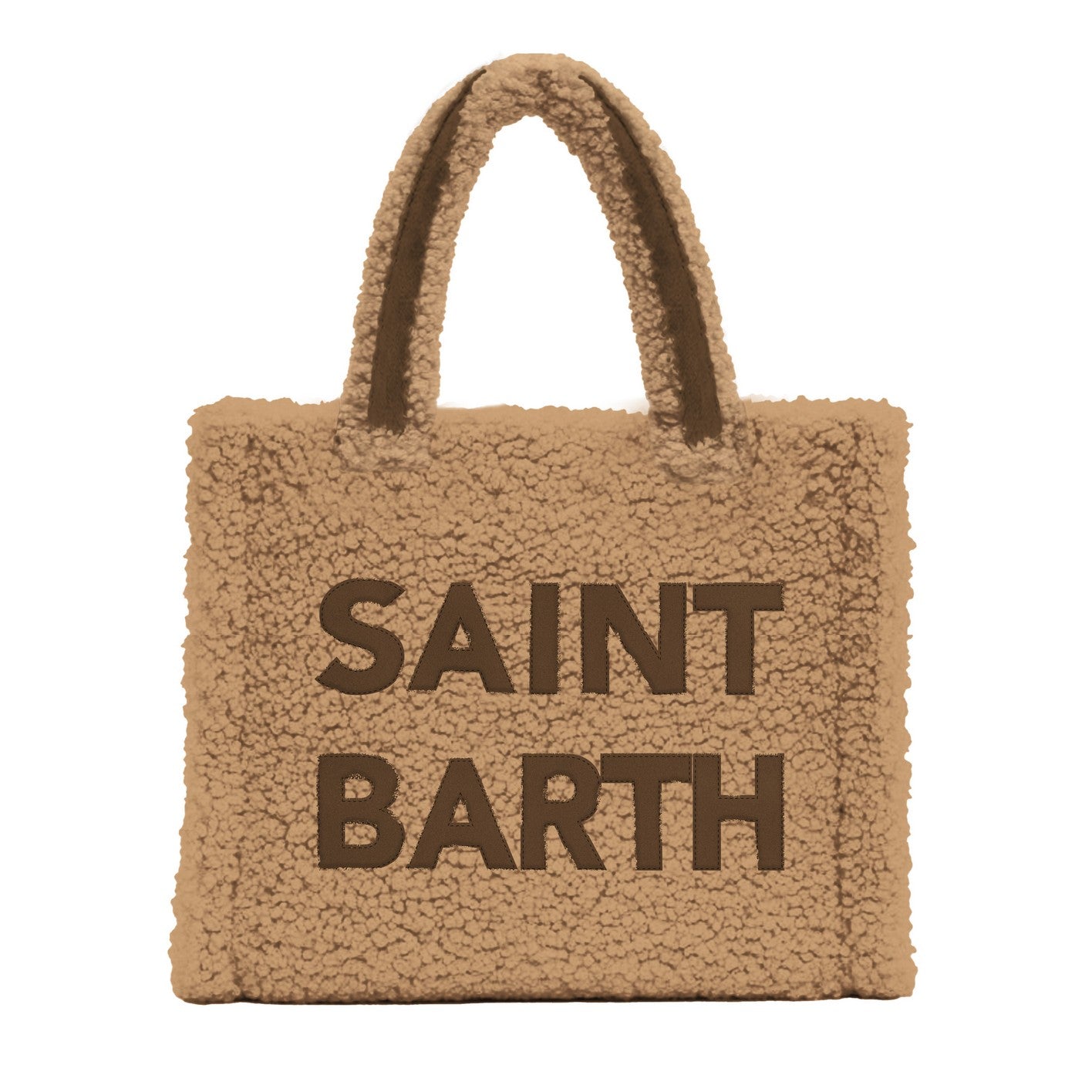 MC2 SAINT BARTH Borsa Colette Teddy-Maxi Logo Marrone