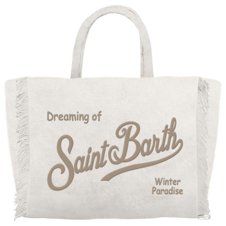 MC2 SAINT BARTH Borsa COLETTE VELVET-Bianco