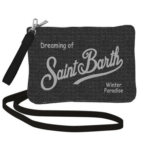MC2 SAINT BARTH Pochette PARISIENNE TWEED-Nero