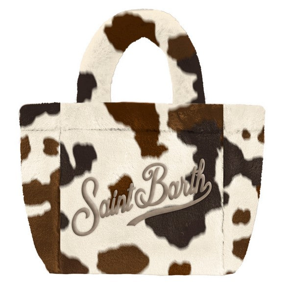 MC2 SAINT BARTH Borsa VANITY MINI SOFT FUR-Cow Skin Off White