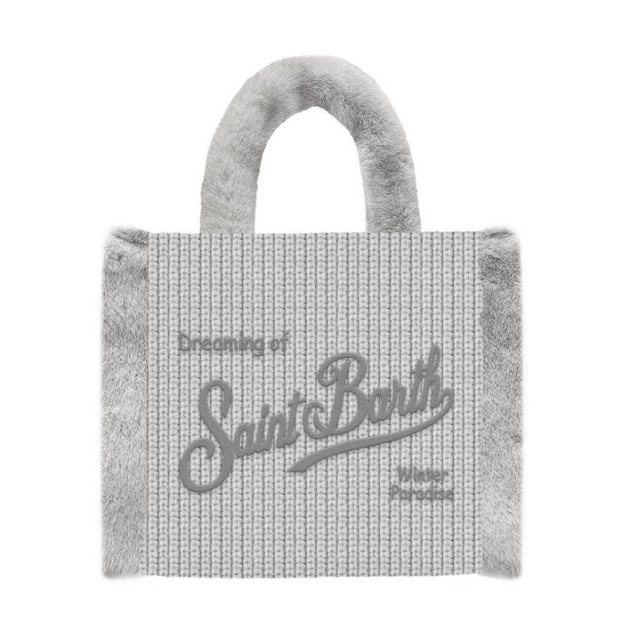 MC2 SAINT BARTH Borsa Vanity Mini Shearling Rib-Grigio