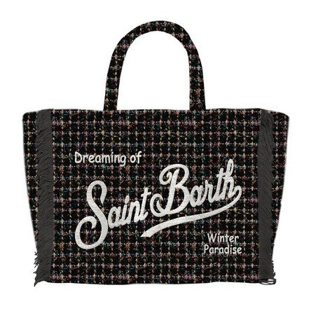 MC2 SAINT BARTH Borsa VANITY MINI TWEED-Nero Shiny