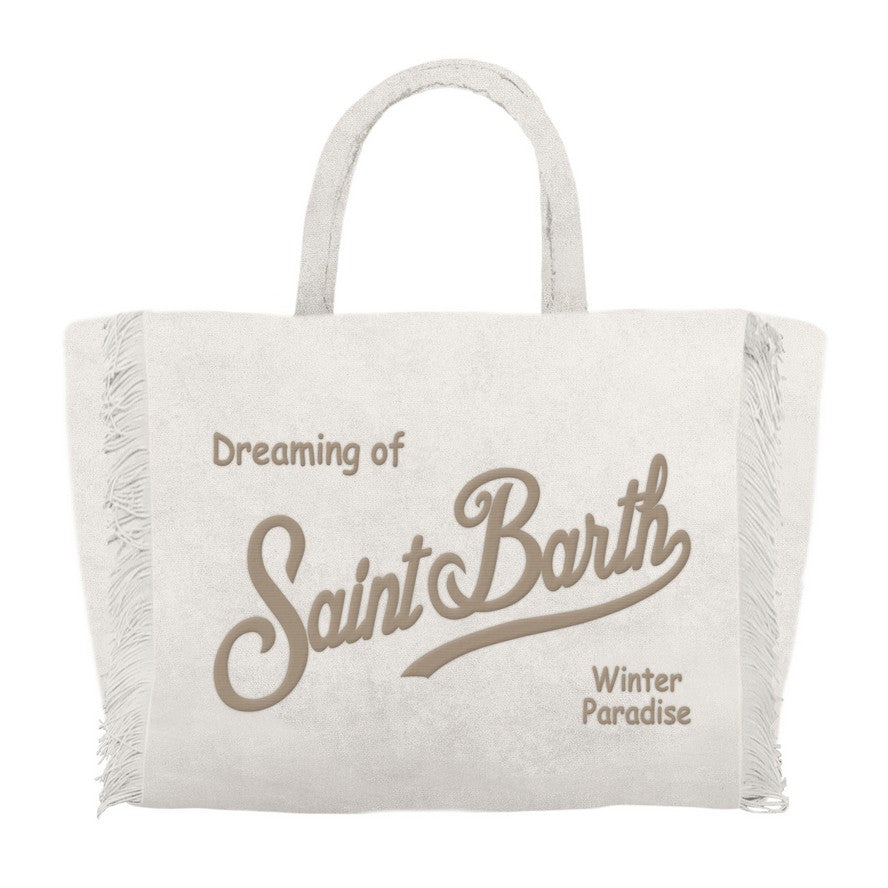 MC2 SAINT BARTH Borsa VANITY MINI VELVET-Off White