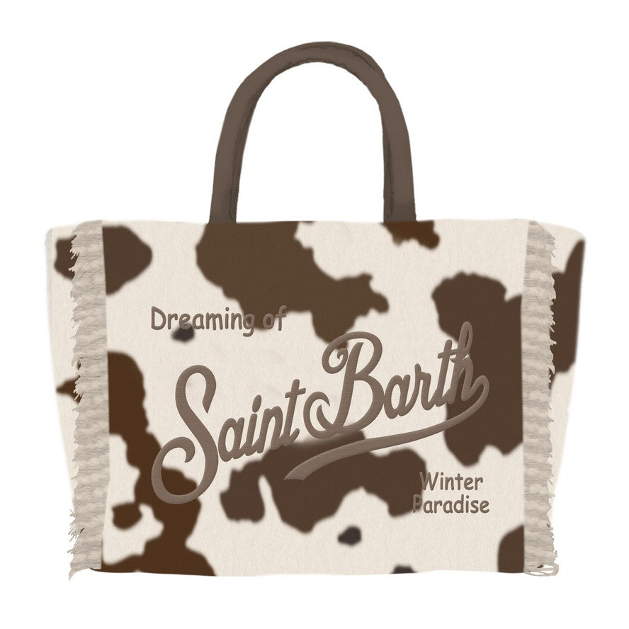 MC2 SAINT BARTH Borsa Vanity Mini Felt-Cow Bianco