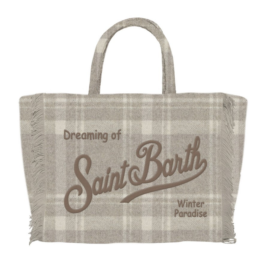 MC2 SAINT BARTH Borsa Vanity Mini Felt-Check Beige