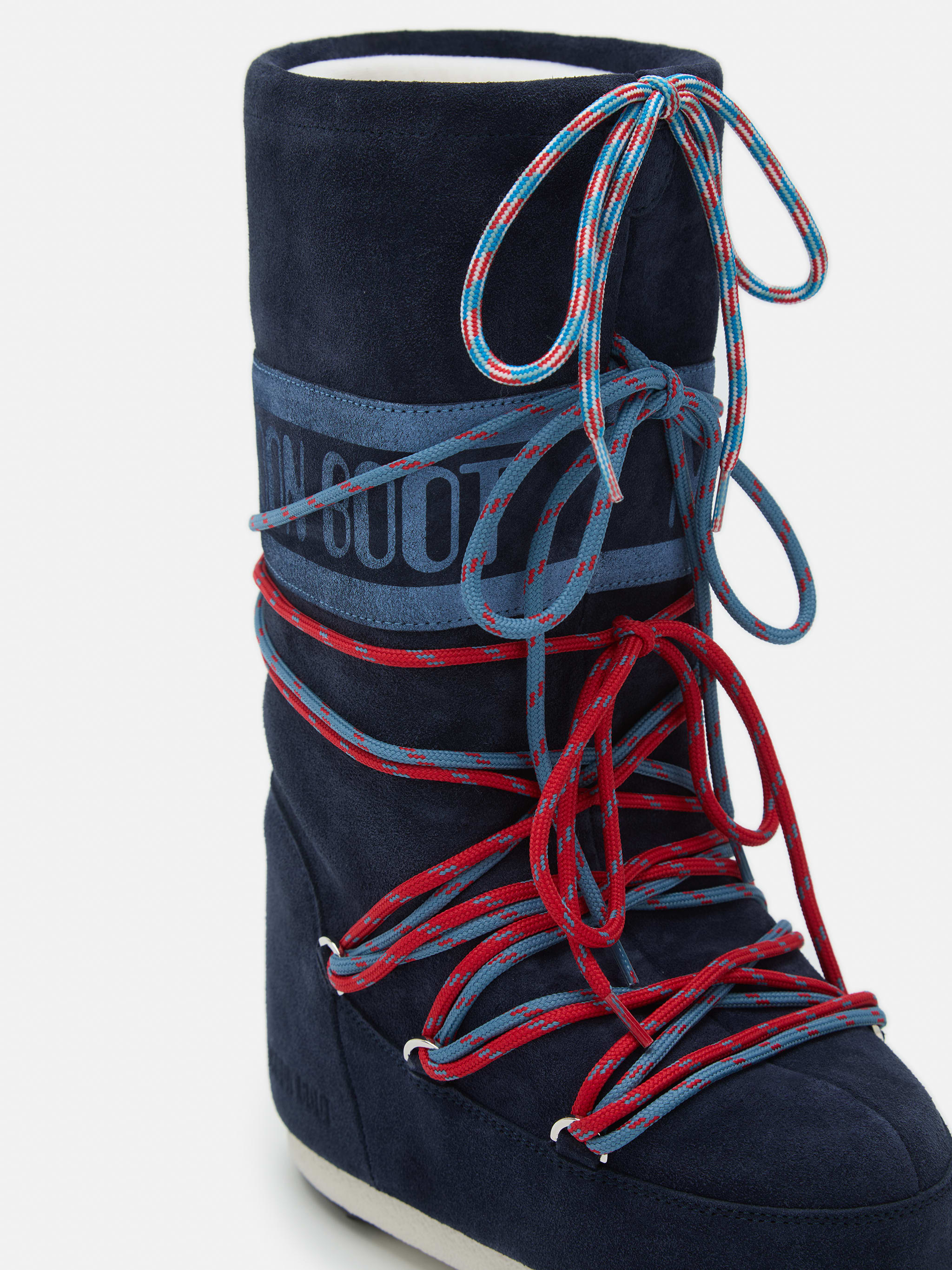MOON BOOT Stivale Donna ICON SUEDE LACES-Blue Navy