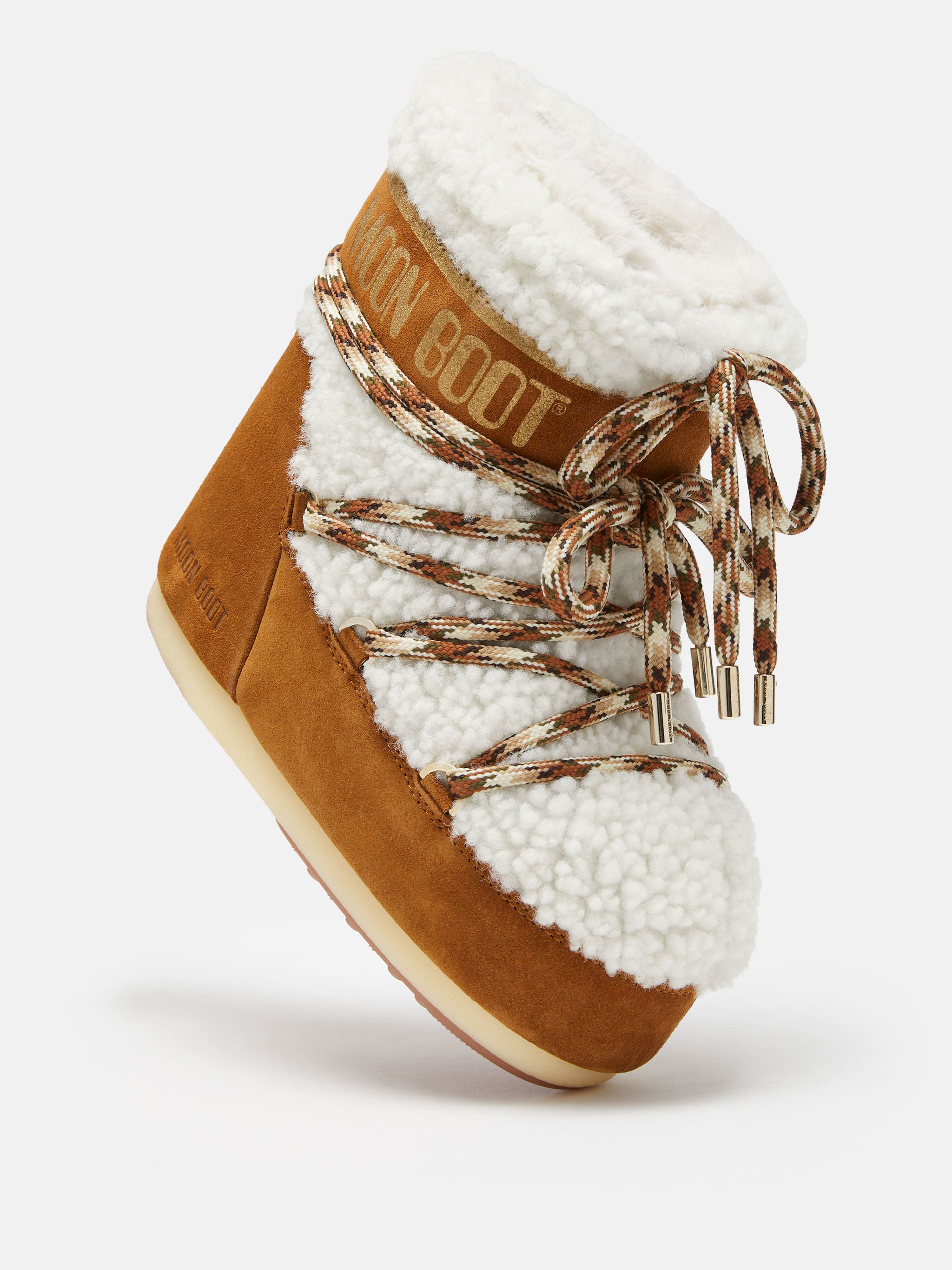 MOON BOOT Stivale Donna LAB69 ICON LOW SHEARLING-Whisky Off White