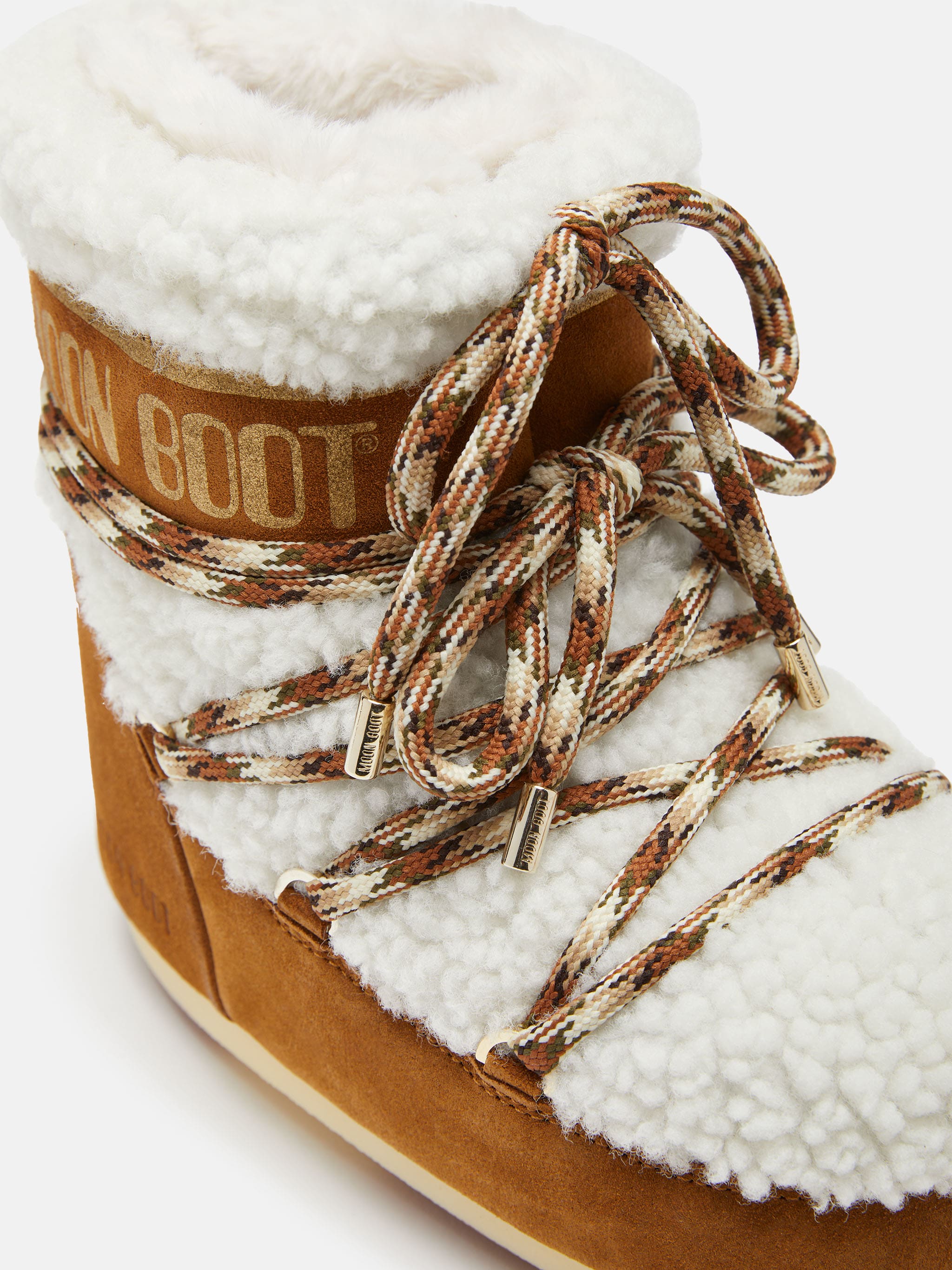 MOON BOOT Stivale Donna LAB69 ICON LOW SHEARLING-Whisky Off White