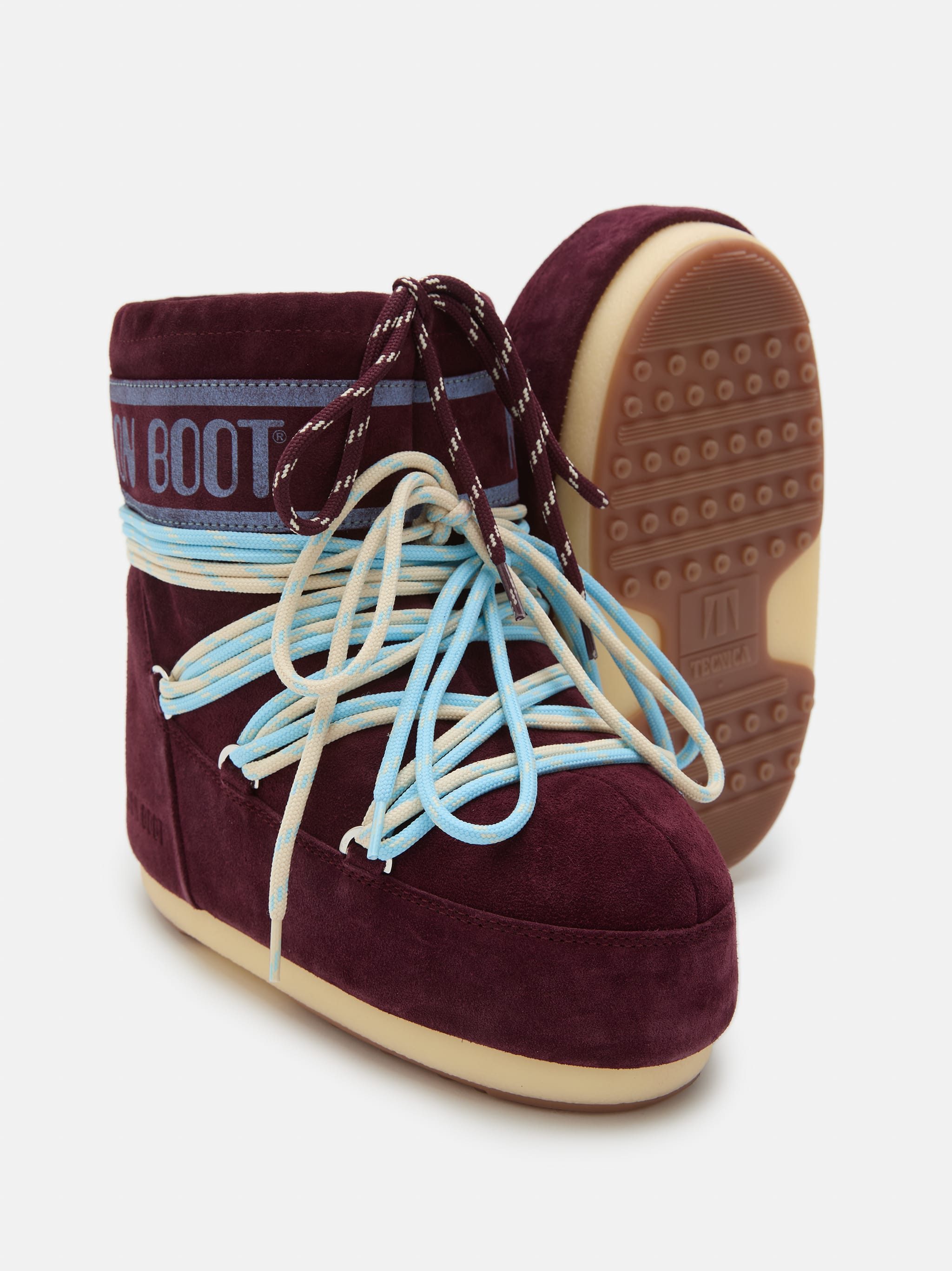 MOON BOOT Stivale Donna ICON LOW SUEDE LACES-Burgundy