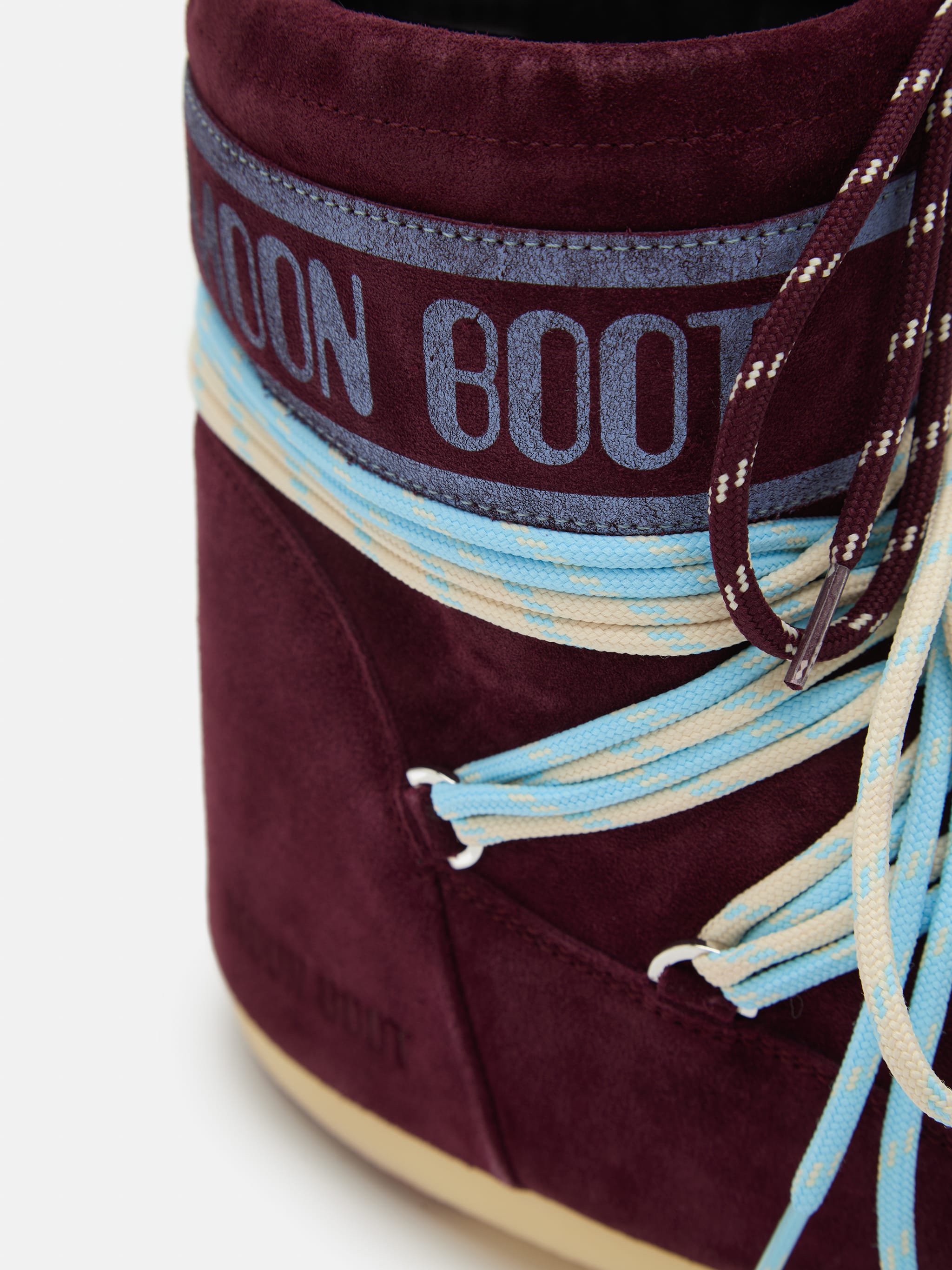 MOON BOOT Stivale Donna ICON LOW SUEDE LACES-Burgundy
