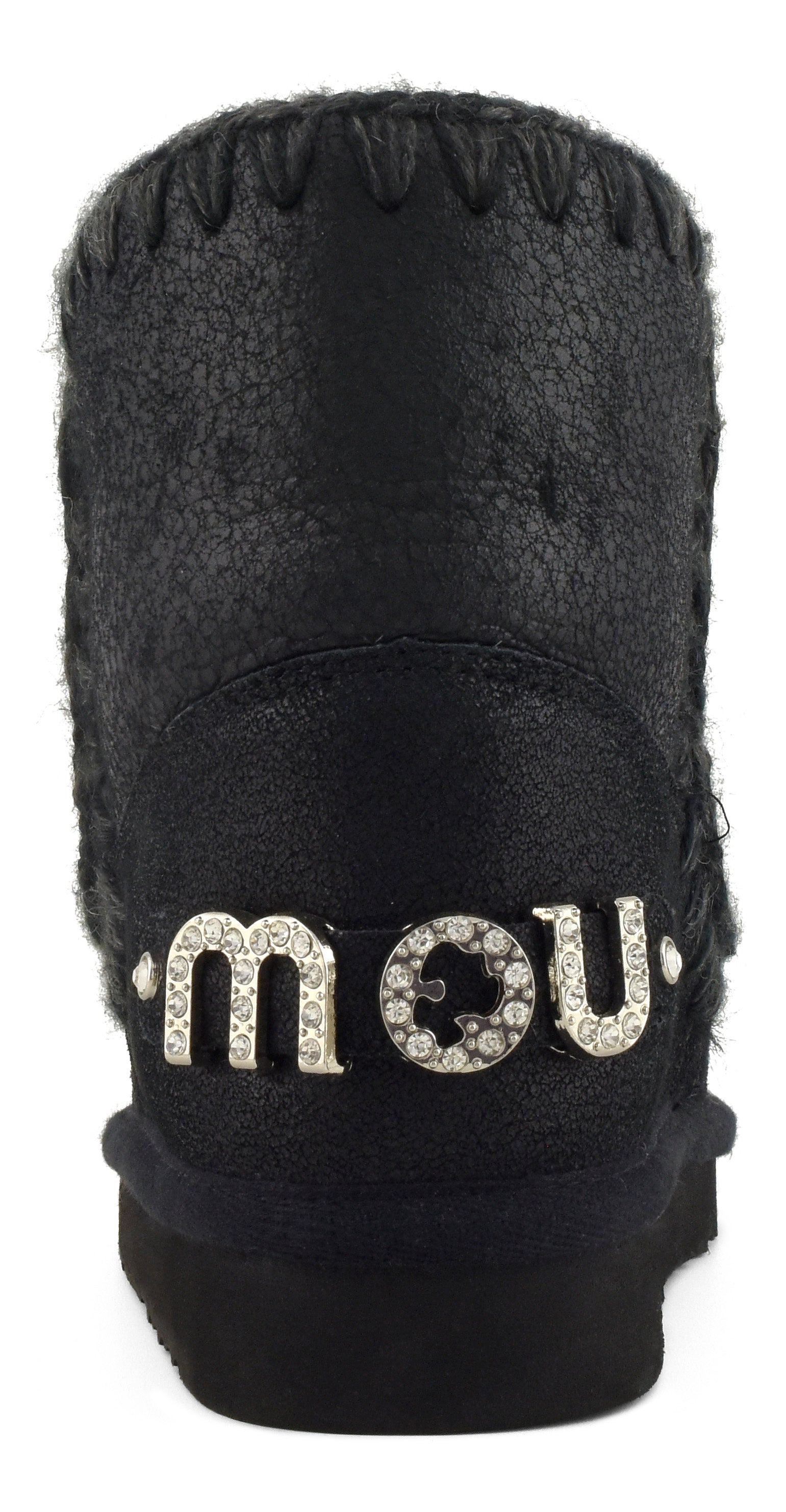 MOU Stivaletto Donna Eskimo 18 Rhinestones Logo-Cracked Black