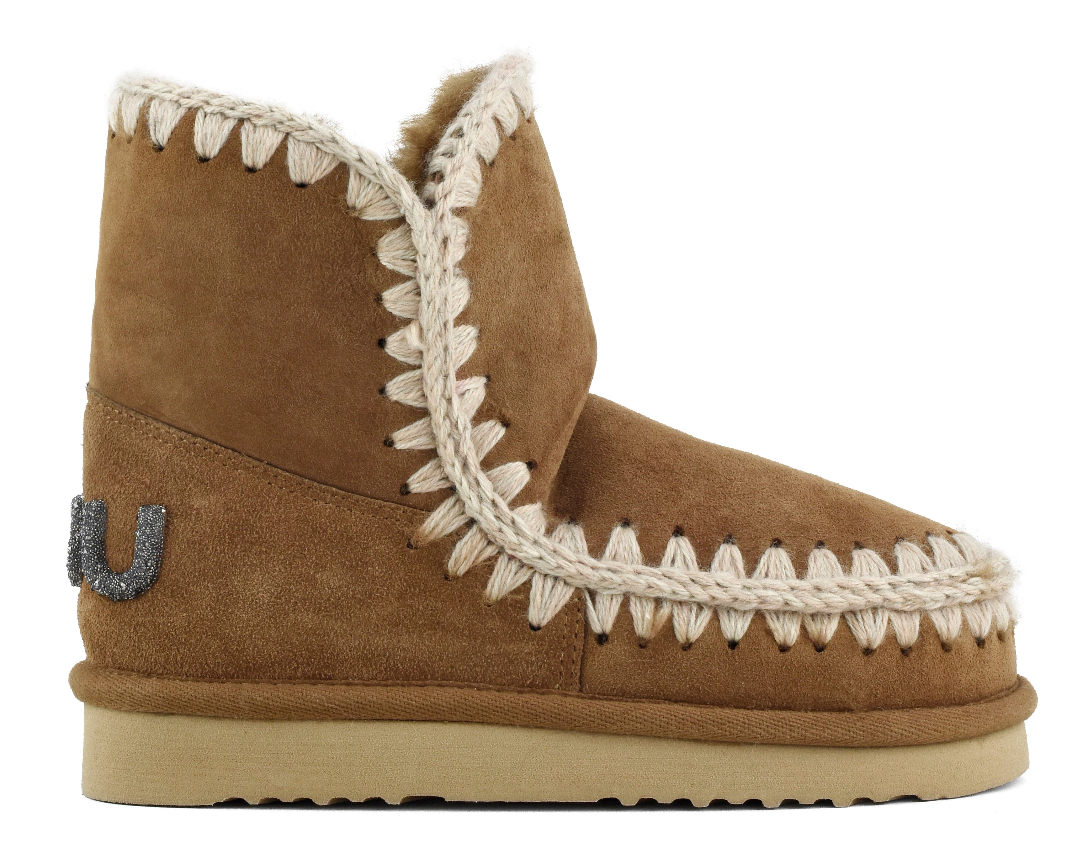 MOU Stivaletto Donna Eskimo 18 Glitter Logo-Cognac