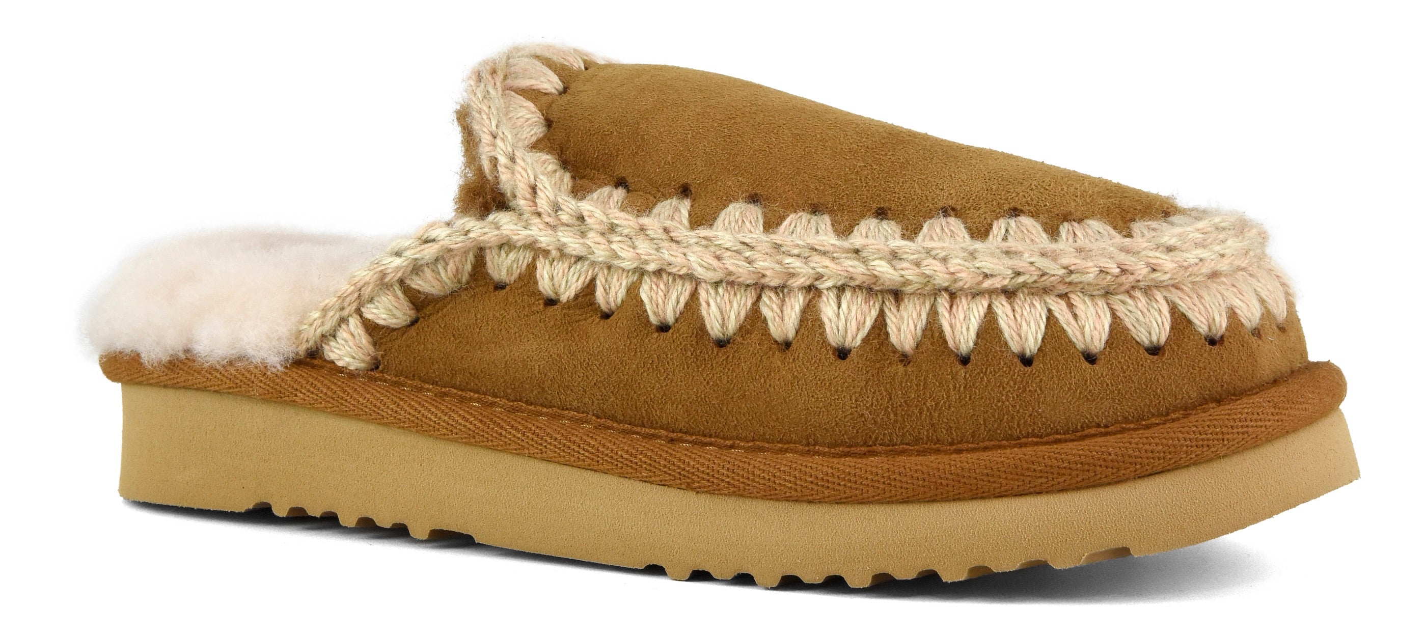 MOU Ciabatta Donna Eskimo Stitching Clog-Cognac