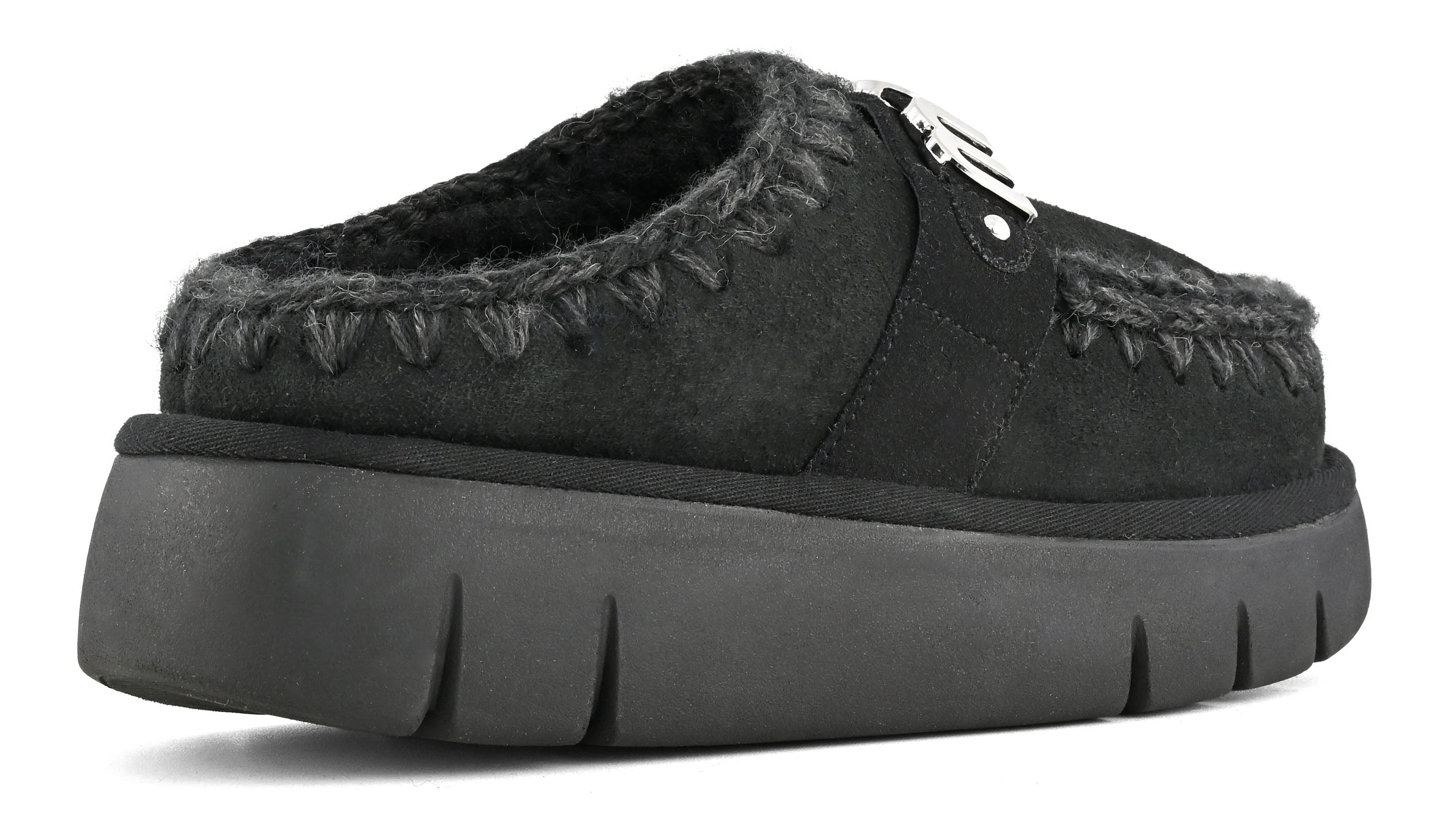 MOU Ciabatta Donna Bounce Clog Metal Logo-Black