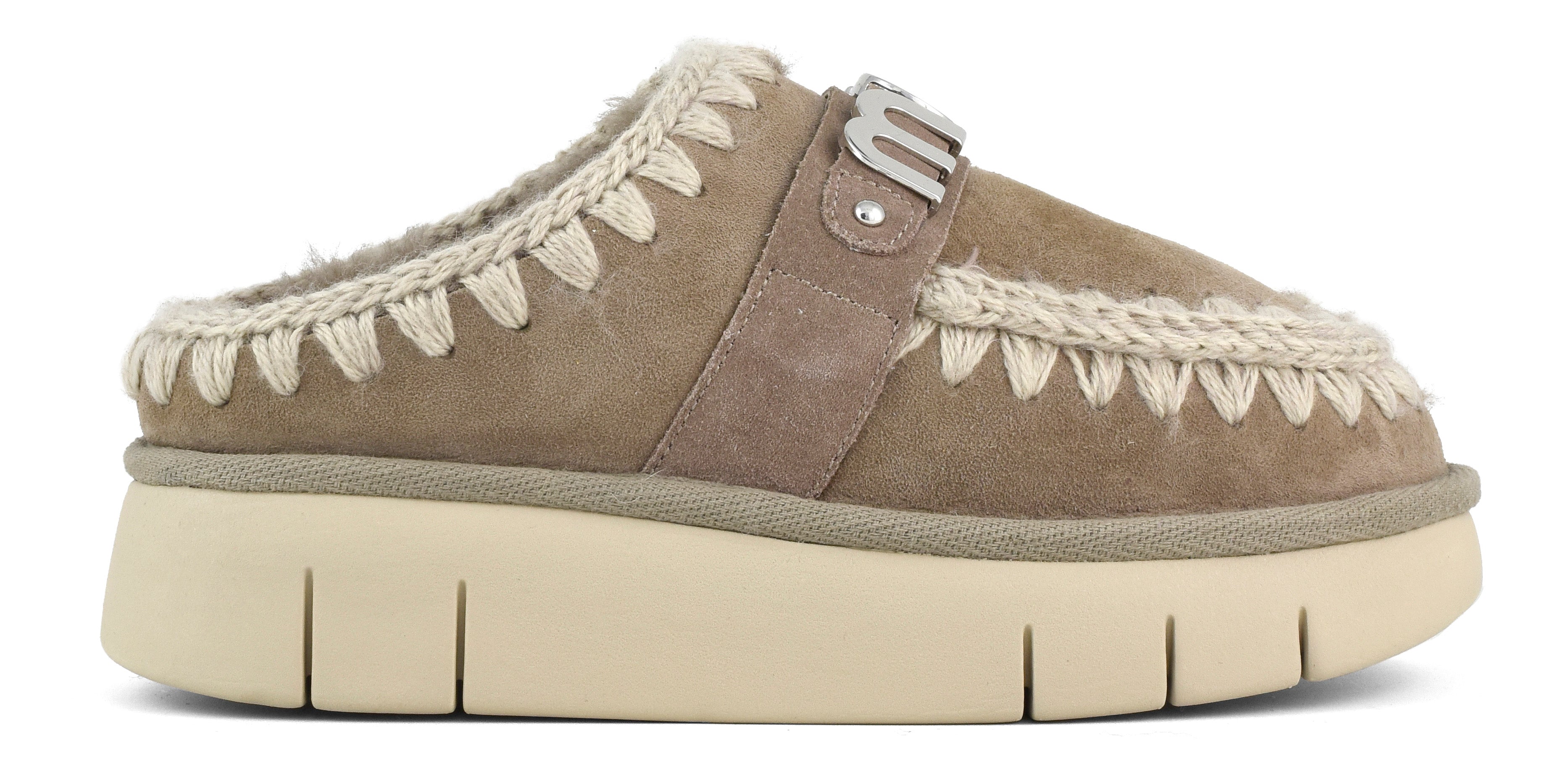 MOU Ciabatta Donna Bounce Clog Metal Logo-Elephant Grey