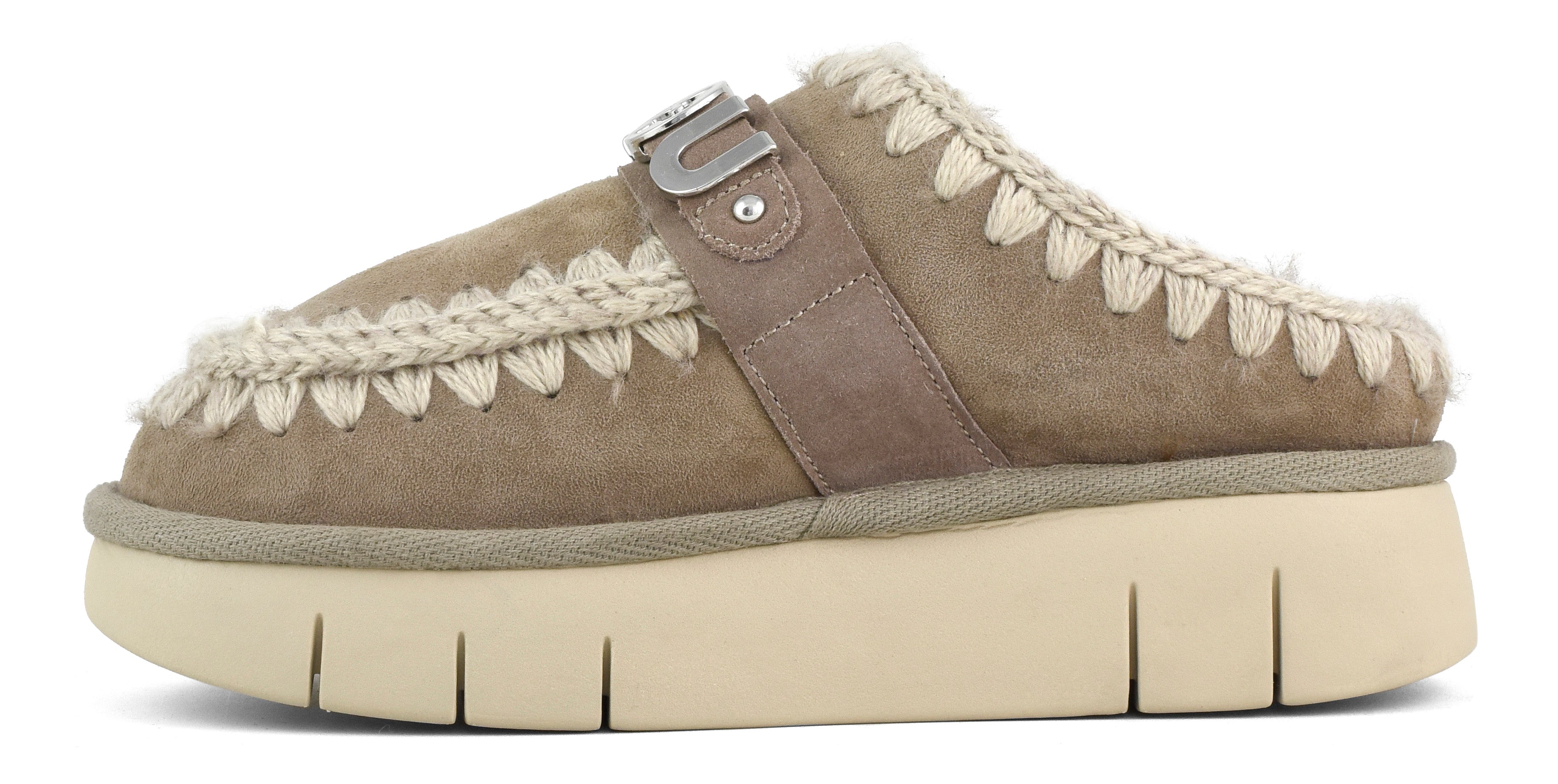 MOU Ciabatta Donna Bounce Clog Metal Logo-Elephant Grey
