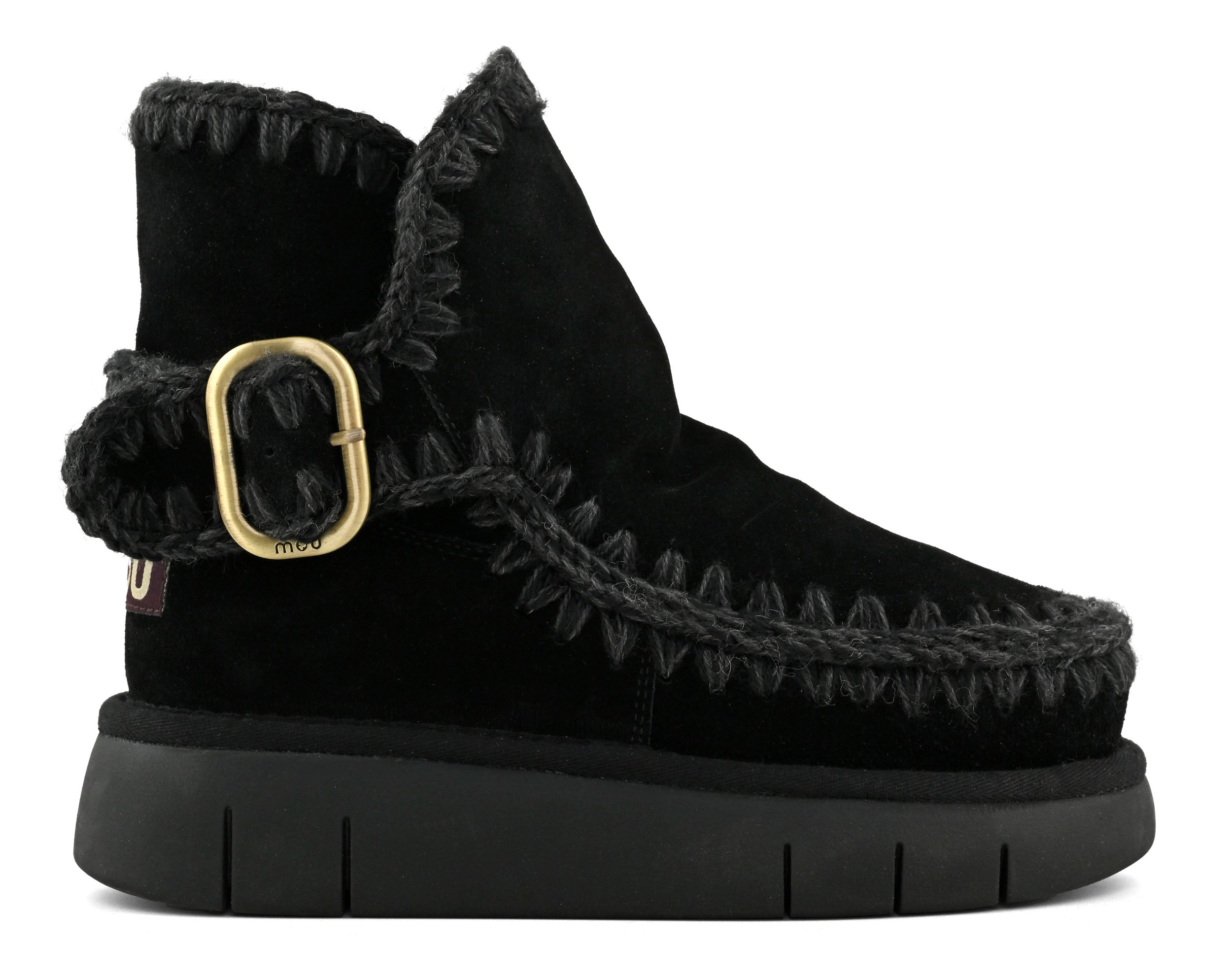 MOU Stivaletto Donna Bounce Boot Buckle Strap-Black