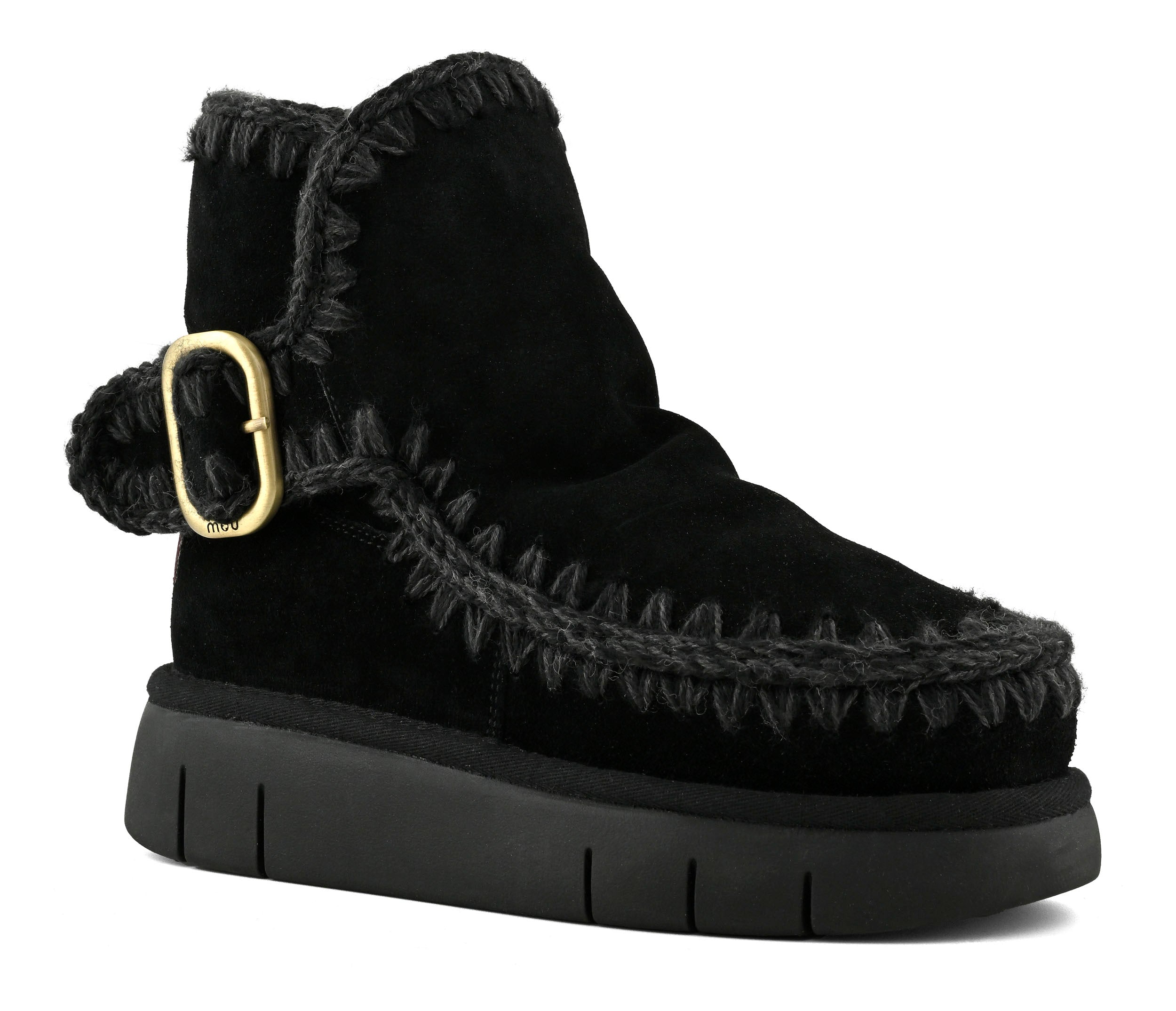 MOU Stivaletto Donna Bounce Boot Buckle Strap-Black