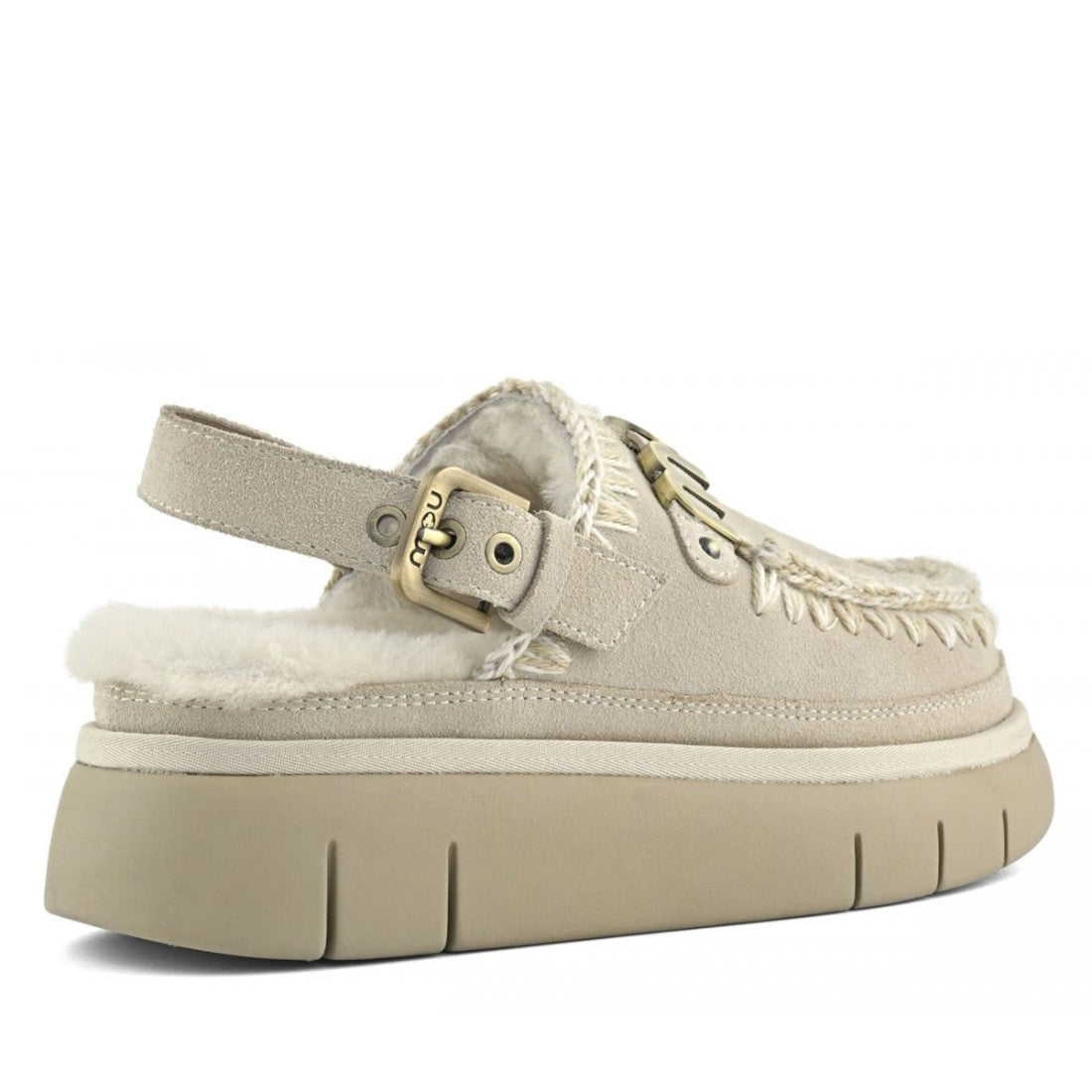 MOU Sabot Donna Bounce Clog Back Strap-Chalk