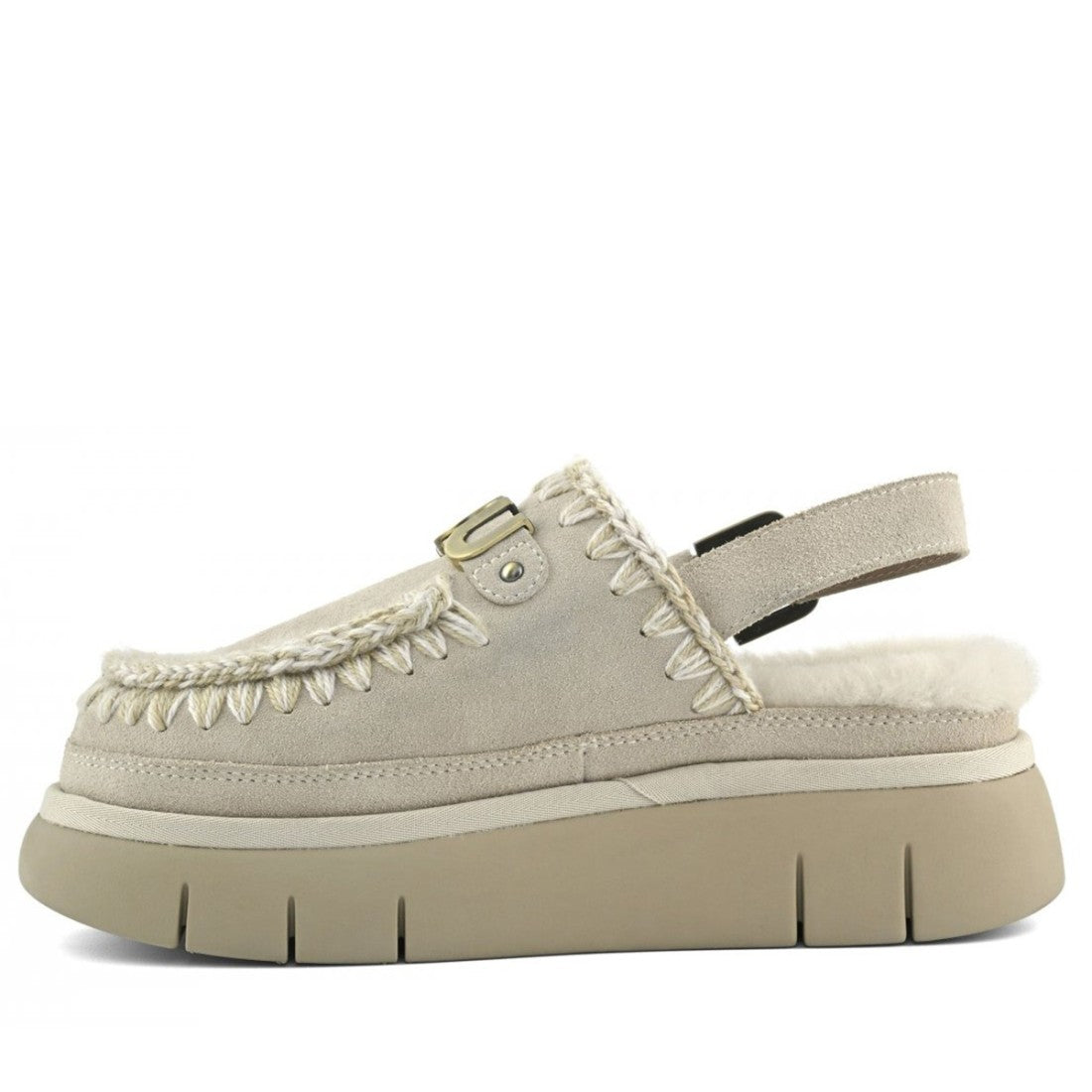 MOU Sabot Donna Bounce Clog Back Strap-Chalk